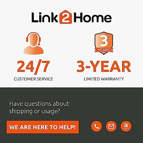 Link2Home Link2Home Contractor Grade Retractable Extension Cord Reel 75 Ft. With 4 Outlets & Heavy Duty/High Visibility 3-Prong SJTW Cord