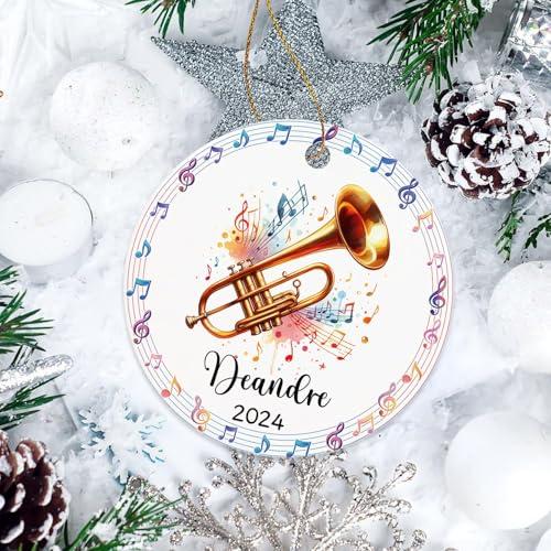 Wixxby Trombone Musician Instrument Christmas Keepsake, Personalized Trombone Ornament Christmas 2024, Custom Name Trombone Lover Ornament Xmas Tree, Trombone Ornament Gift for Trombone Player Music Teacher