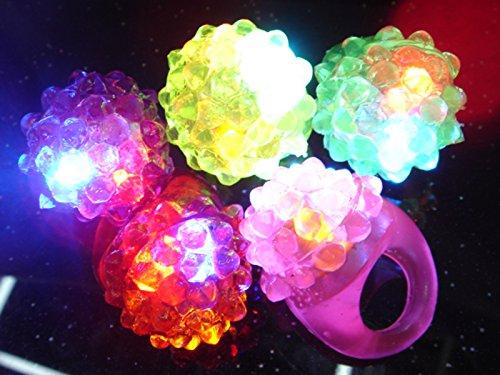 Flashing Panda Flashing Panda Pack of 10 Jelly Berry LED Light-UP Flashing Rings, Multi-Color