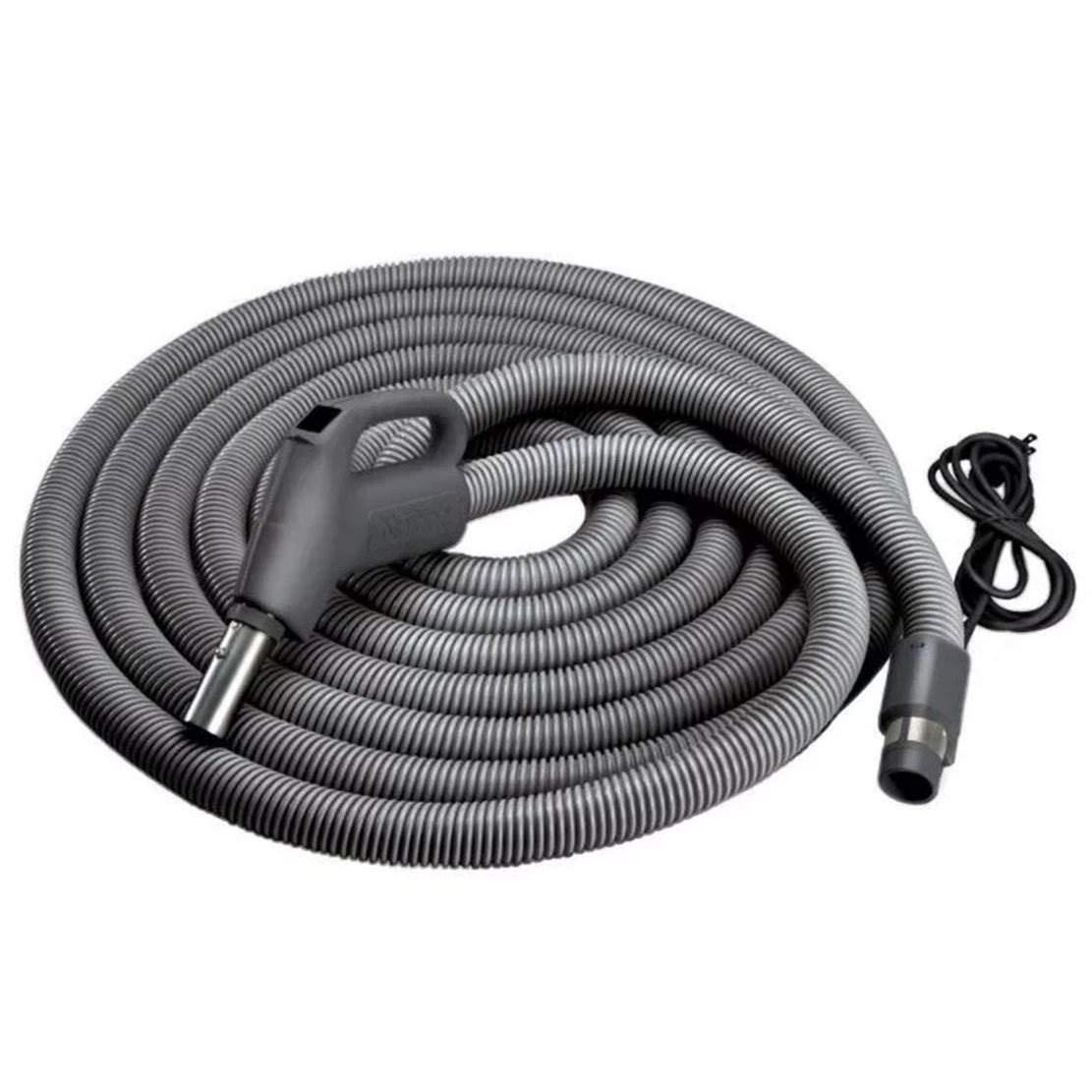 Broan-NuTone Broan NuTone by Drainvac 30FT Central Vacuum Hose for Electric Powerhead Brush Crushproof Kink-Resistant Hose and 3-Position On/Off Switch Fits Most Inlets Dark Grey