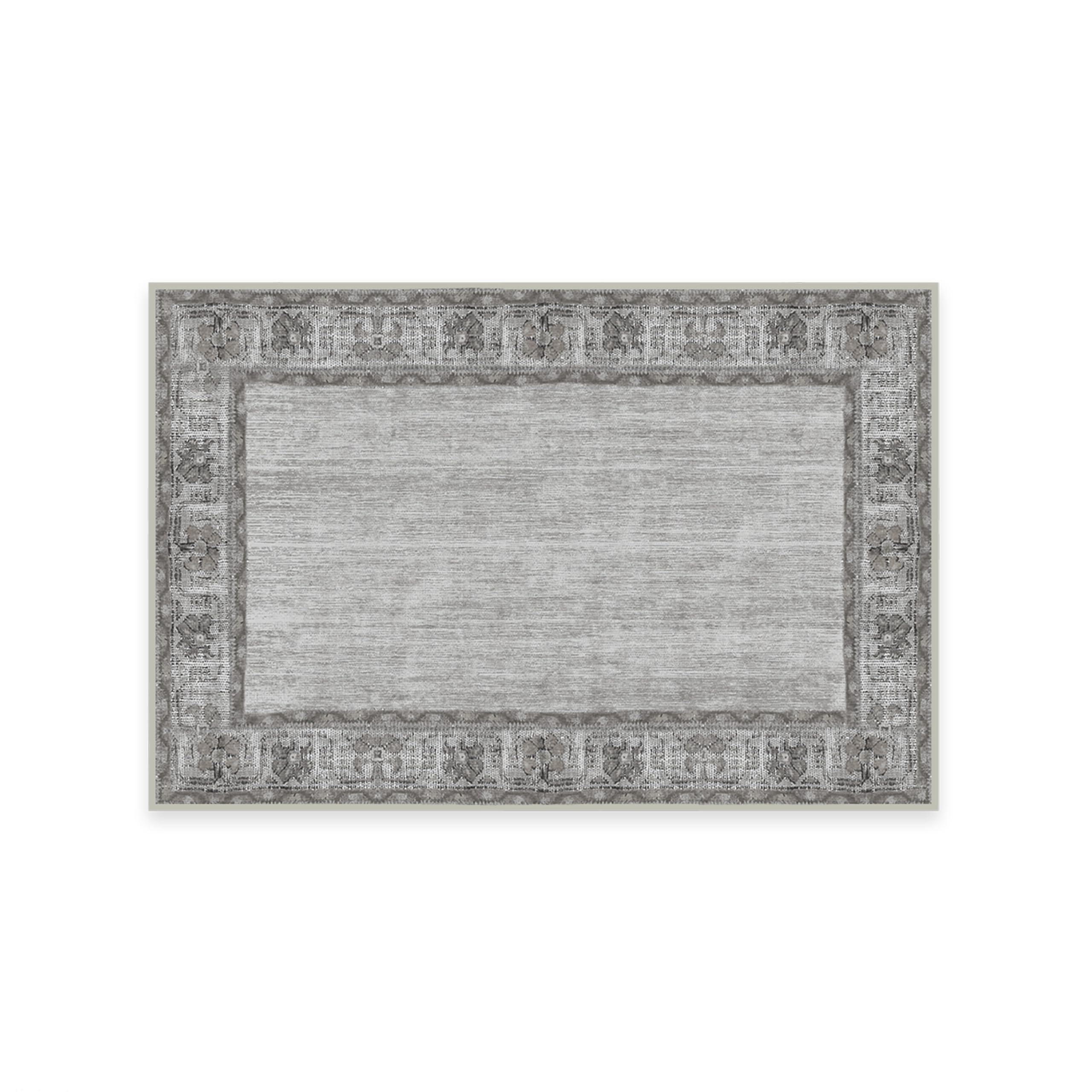 RUGGABLE Ruggable Washable 2x3 Area Rug, Zinnia Grey, Premium Rugs for Living Room, Bedroom, Kitchen, Office, Classroom with Gripper Non Slip Pad