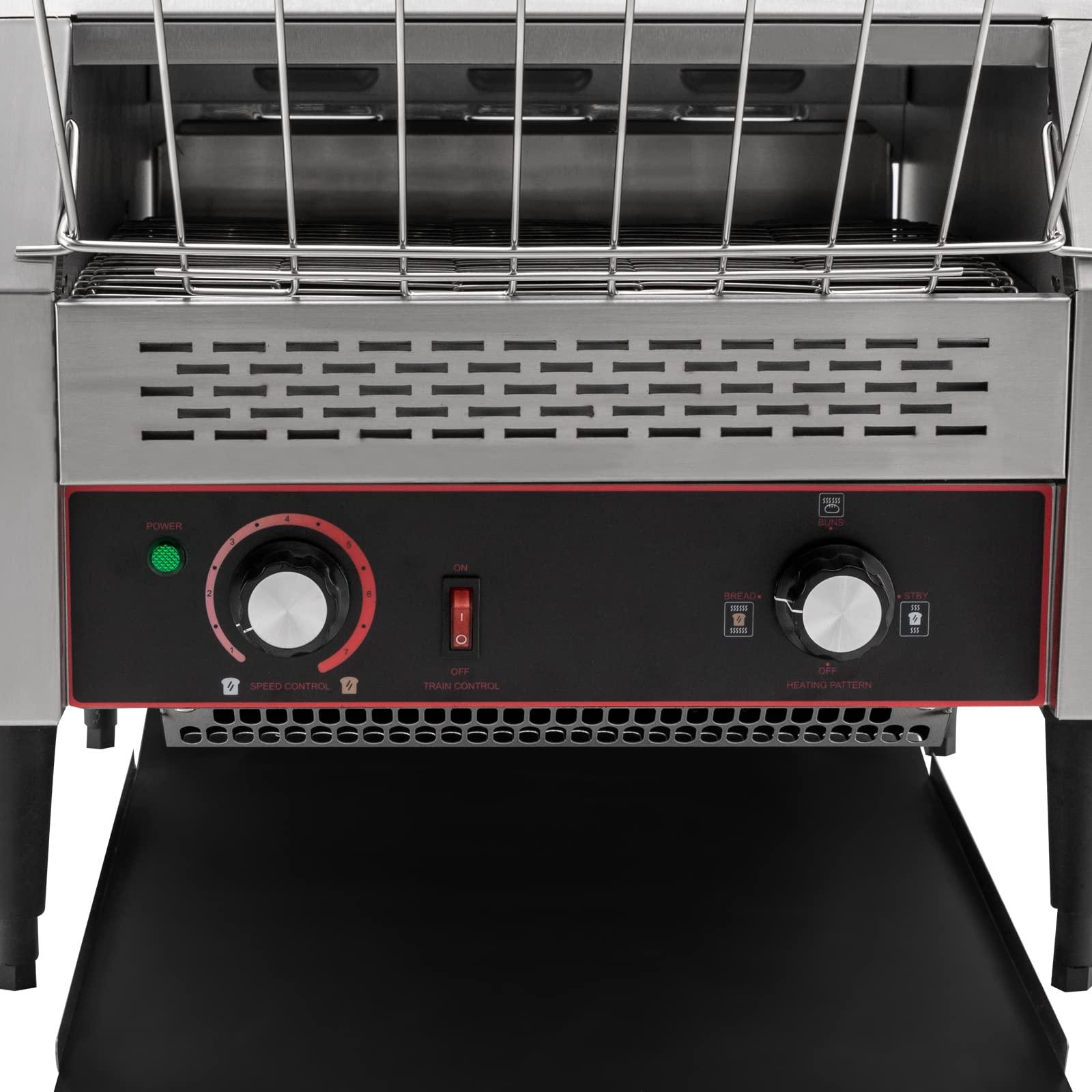 Okasiki Commercial Toaster Conveyor Electric Stainless Steel Restaurant Toaster Oven for Bagel Burgers Bun Bread Heavy Duty Industrial Conveyor Toasters (450 Slices/Hour)