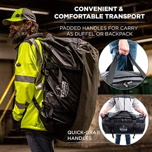 Ergodyne Ergodyne Arsenal 5030L Large Tarpaulin Water Resistant Duffel Bag w/ Removable Shoulder Straps,Black