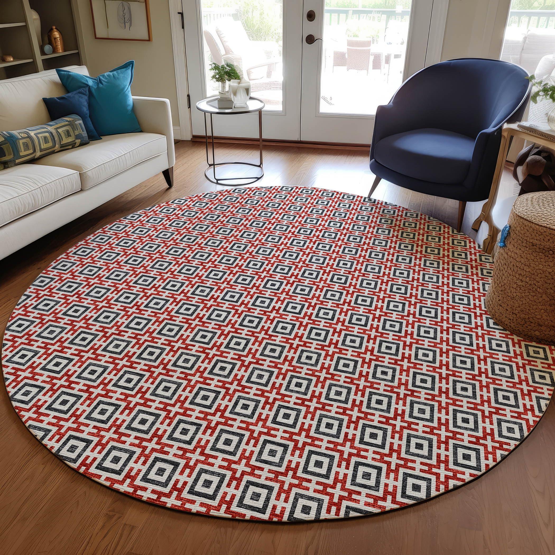 Dalyn Rugs Dalyn Rugs Marlo MO1 Red 10' x 10' Indoor Outdoor Area Rug, Easy Clean, Machine Washable, Non Shedding, Bedroom, Living Room, Dining Room, Kitchen, Patio Rug