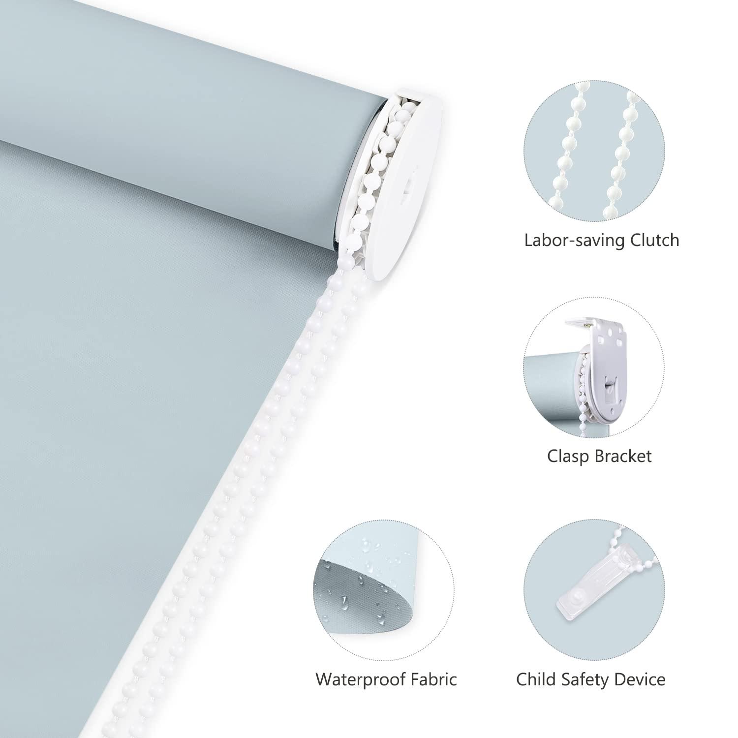 Didoya Didoya Outdoor Roller Shades,100% Blackout UV Protection Window Blinds for Patio,Doors,Windows,UV Protection Fabric,Easy to Install,76" W x 36" H,Blue