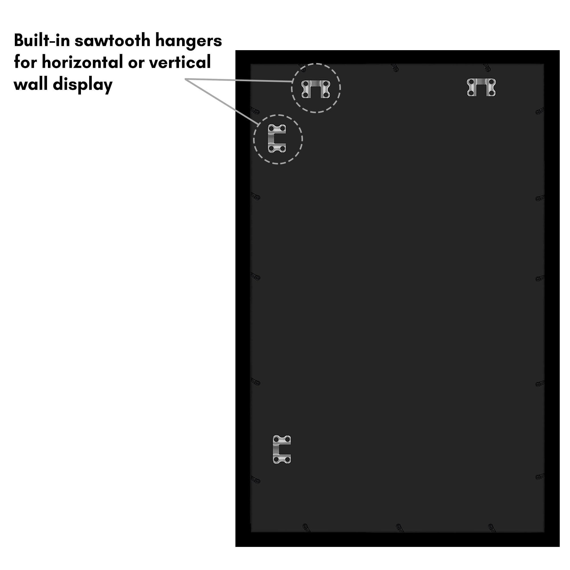 Americanflat Americanflat 22x35 Poster Frame with Polished Plexiglass - Black Picture Frame with Engineered Wood - Epic Collection - Wide Photo Frame for Wall Display