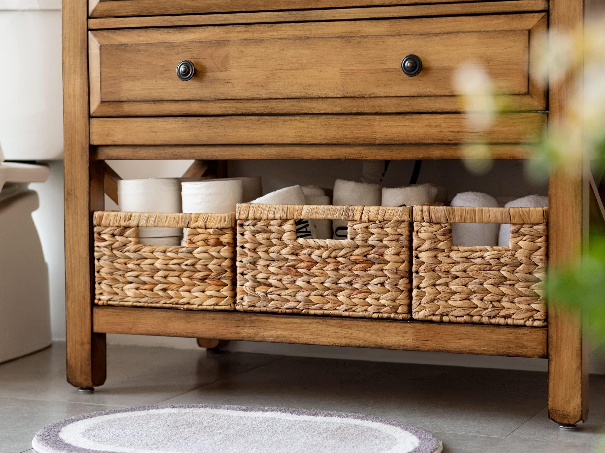 StorageWorks StorageWorks Wicker Storage Basket, Baskets for Organizing, Storage Basket with Built-in Handles