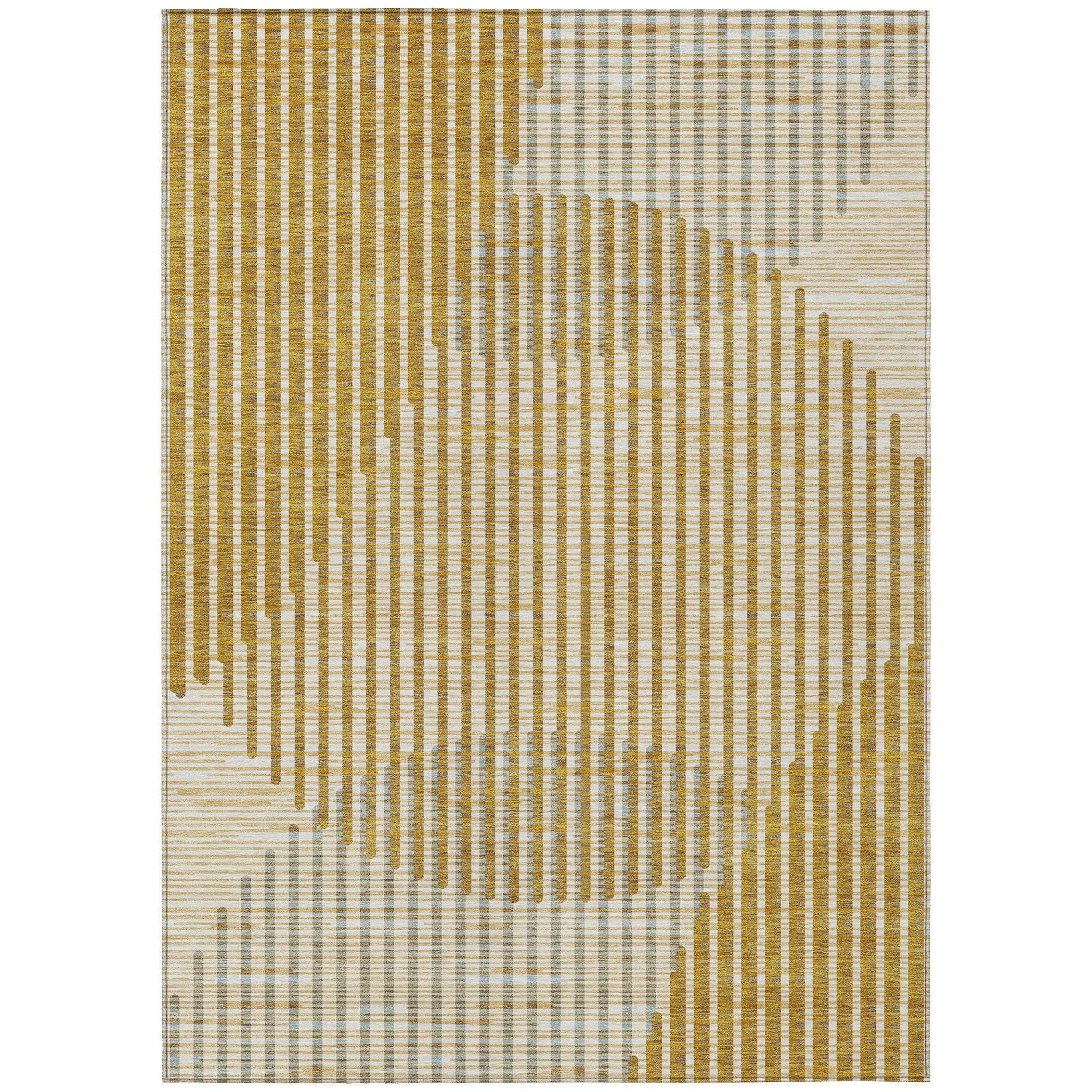 Addison Rugs Addison Rugs Chantille ACN1001 Gold 2'6" x 3'10" Indoor Outdoor Area Rug, Easy Clean, Machine Washable, Non Shedding, Bedroom, Entry, Living Room, Dining Room, Kitchen, Patio Rug