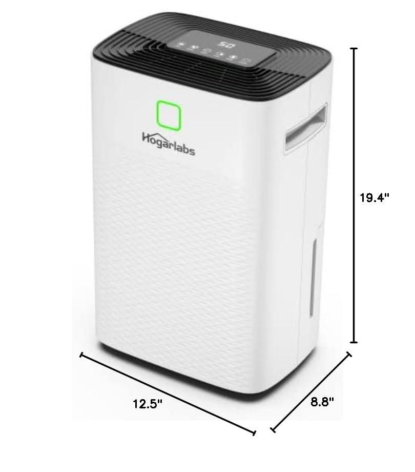 HOGARLABS HOGARLABS 34 Pint Dehumidifiers for Home Basements, with 3 Working Modes, Overflow Protection, and Auto Shut off Restart. Ultra Silent Dehumidifier with Drain Hose, Intelligent Humidity Control