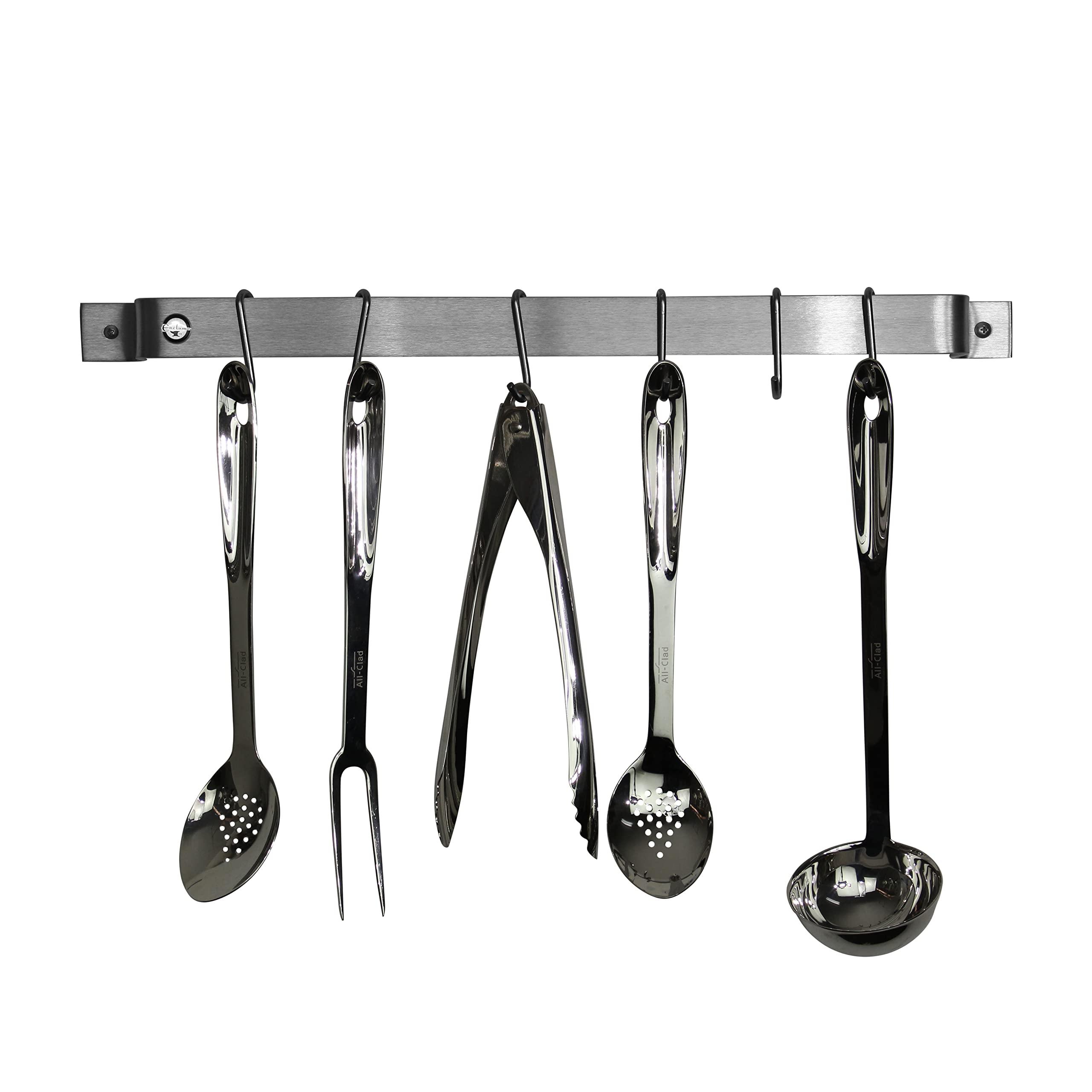 Enclume Enclume Handcrafted 24" Easy Mount, 6 Hooks, Stainless Steel Wall Rack