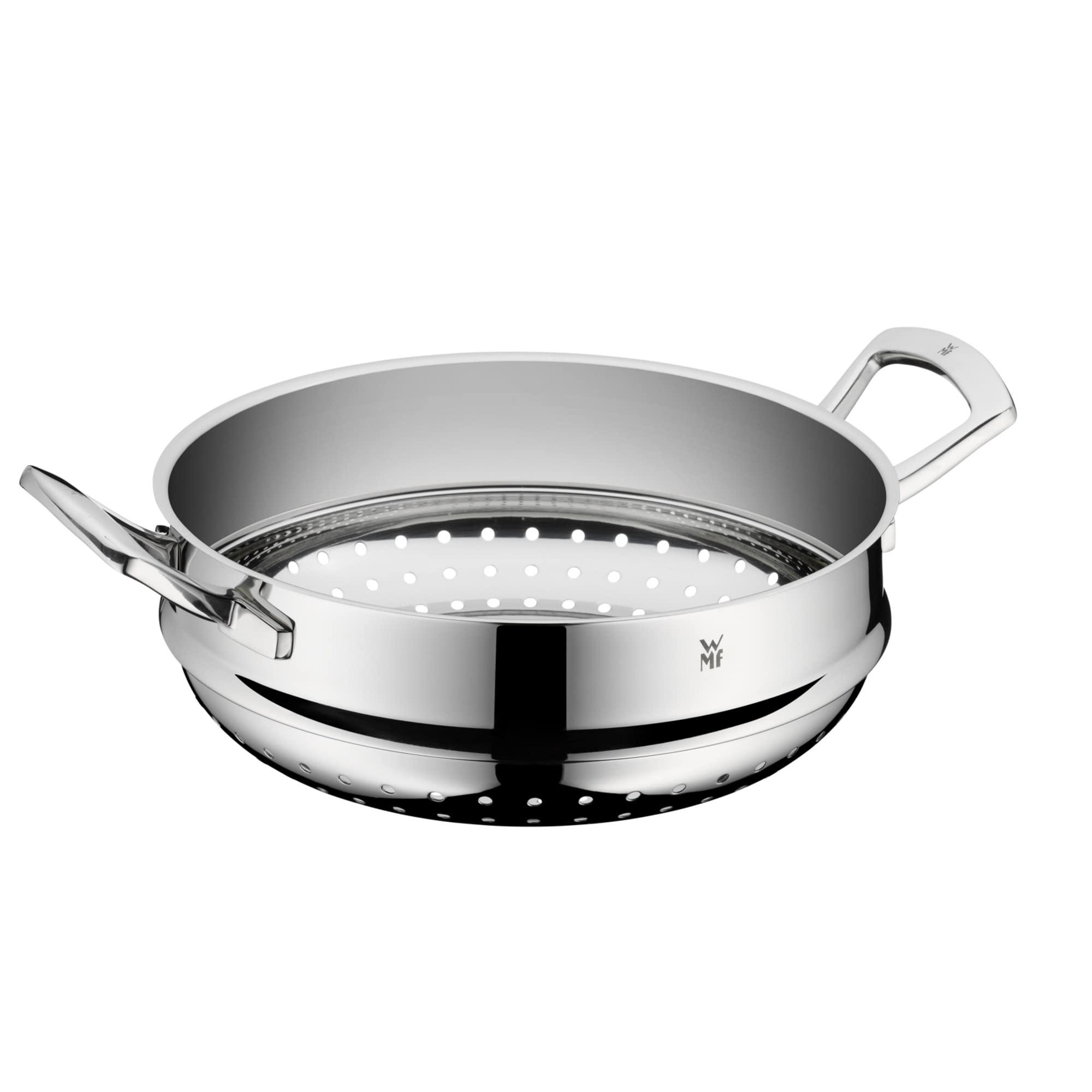 WMF WMF Wok Multiply 28cm with Metal lid, Stainless Steel, Silver, 57.5 x 33.2 x 20.3 cm