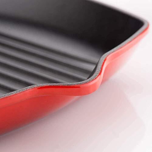 Le Creuset Le Creuset Enameled Cast Iron Signature Square Skillet Grill, 10.25", Cerise
