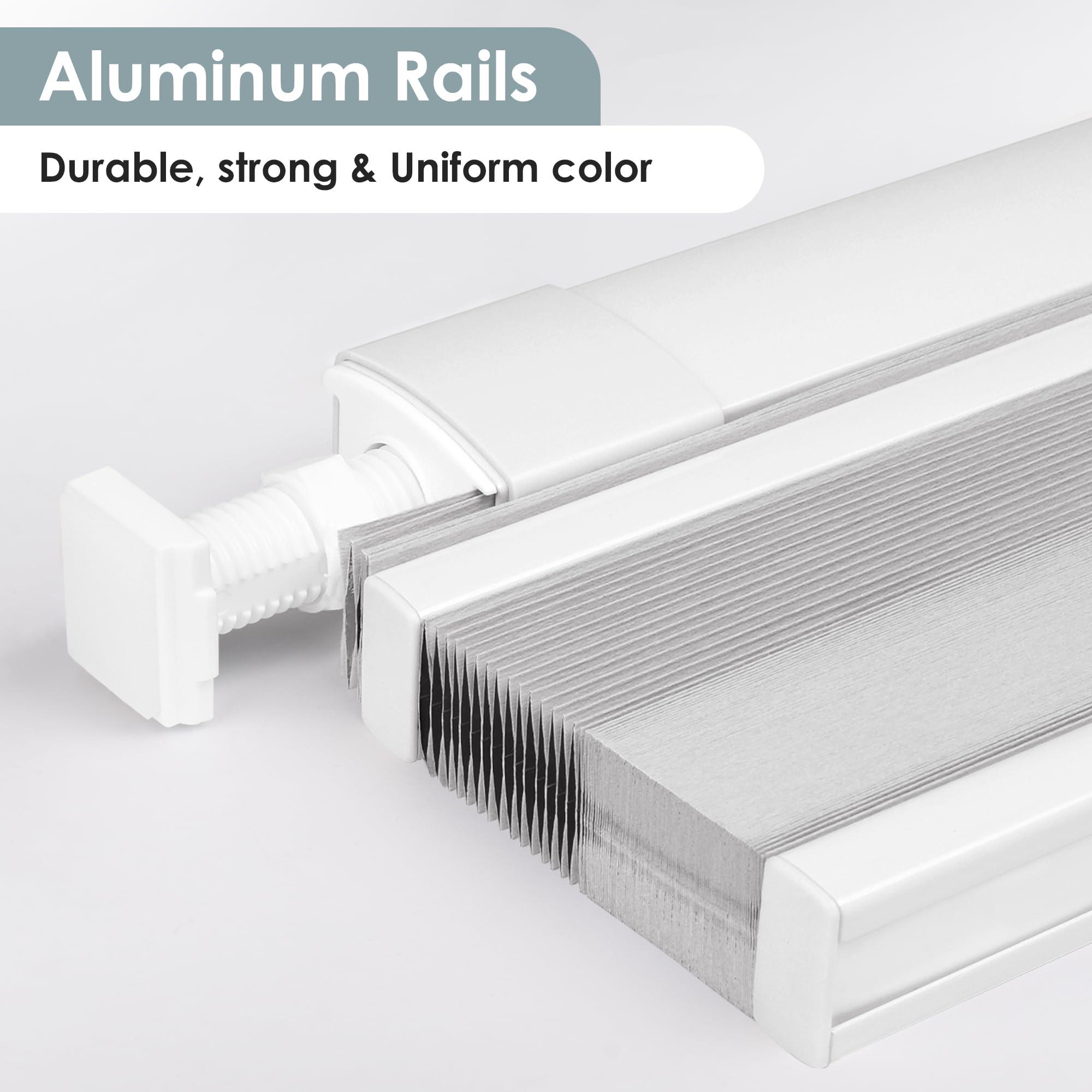 LazBlinds LazBlinds No Tools No Drill Cordless Cellular Shades, Top Down Bottom Up (TDBU) Honeycomb Shades for Home, Blackout Light Blocking Thermal Insulation Blinds for Windows, 26.5" W x 52" H, White