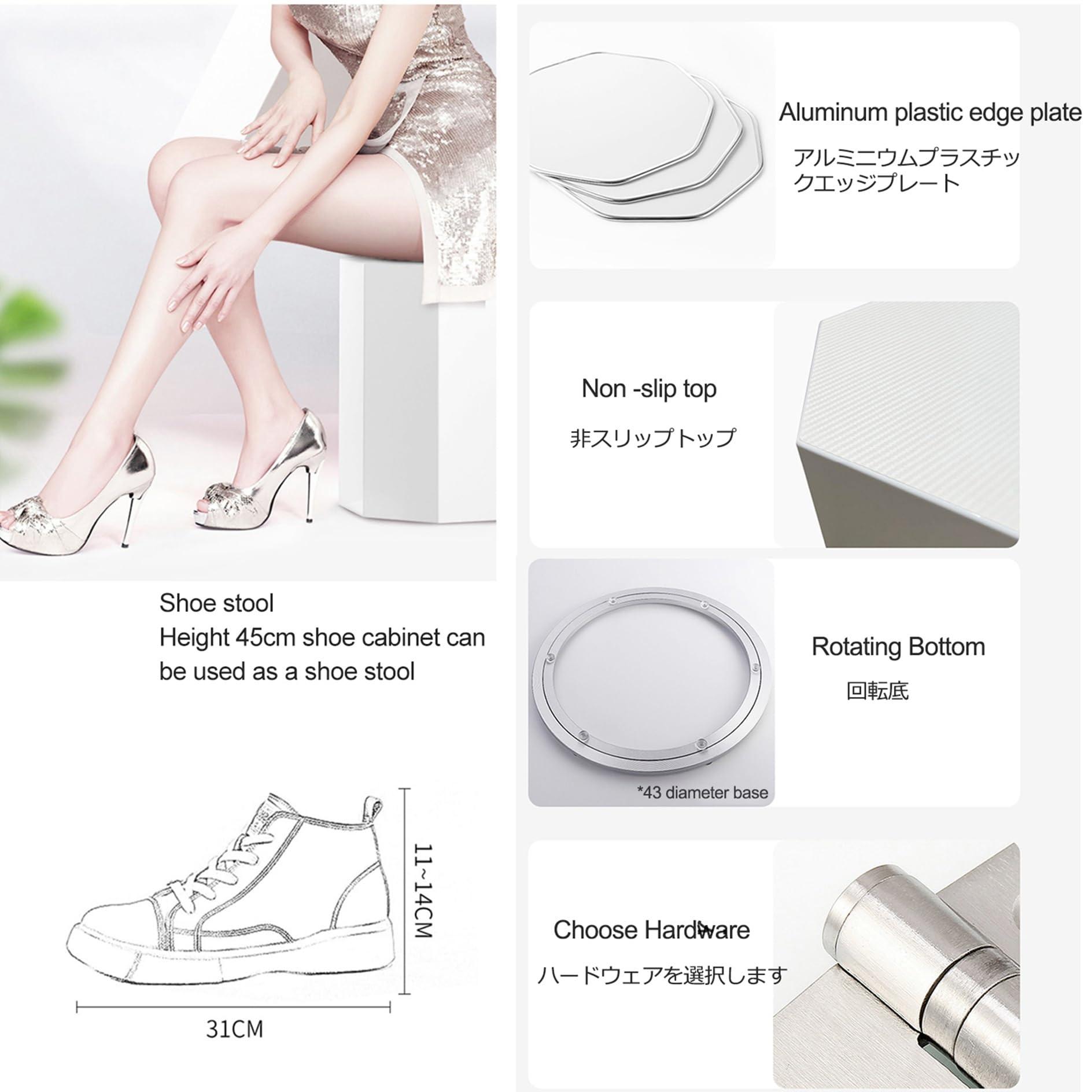 Leaceuv Rotating Shoe Rack Cabinet,360 Swivel Metal Shoe Cabinet Vertical Round Storage Narrow Shelf 3/6/9/12/15-Tier Shoe Rack Organizer Simple and Modern for Entrance Closet Living Room Hallway ( Color : B