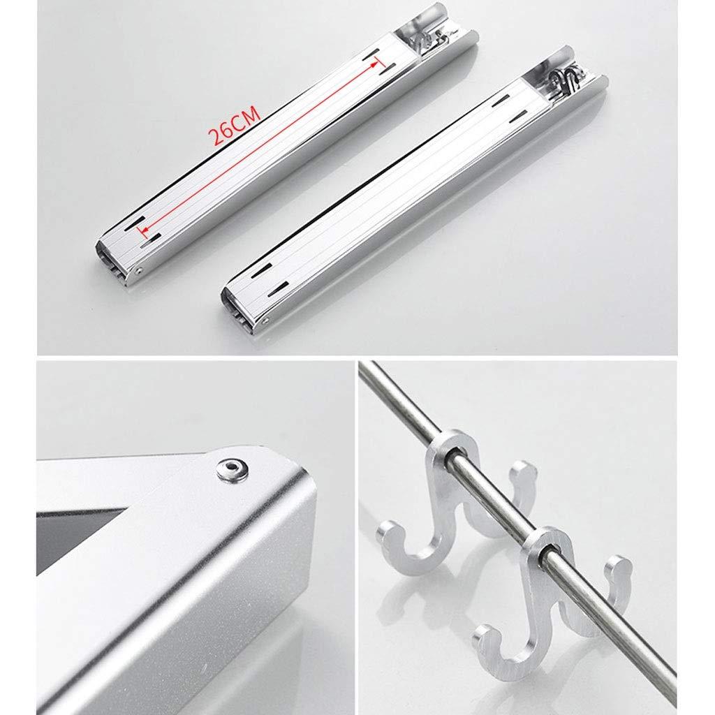 HomeLoft Basics Wall Mounted Laundry Room Drying Rack, Folding Coat Racks Clothes Hanger, Space Saving Clothing Rail Organiser (Silver A)