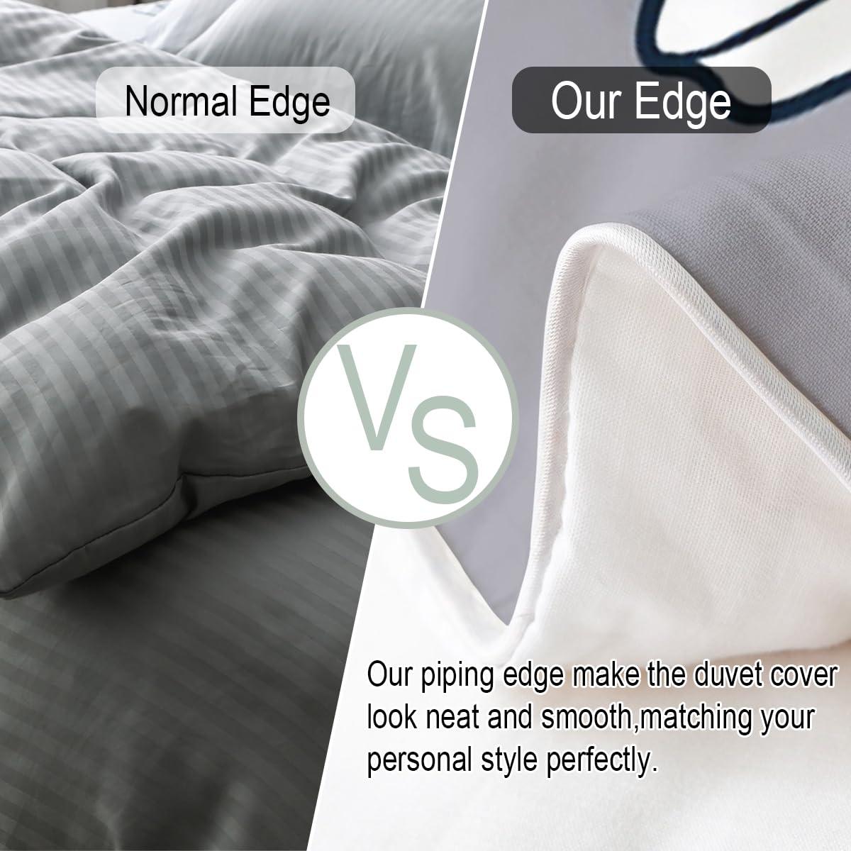 Castle Fairy Mushroom Frog 100% Organic Cotton Comforter Cover Cute Mushroom Duvet Cover Set Queen Size for Bedroom Cartoon Animals Plants Bedding Set with 2 Pillowcases(Not Comforter)