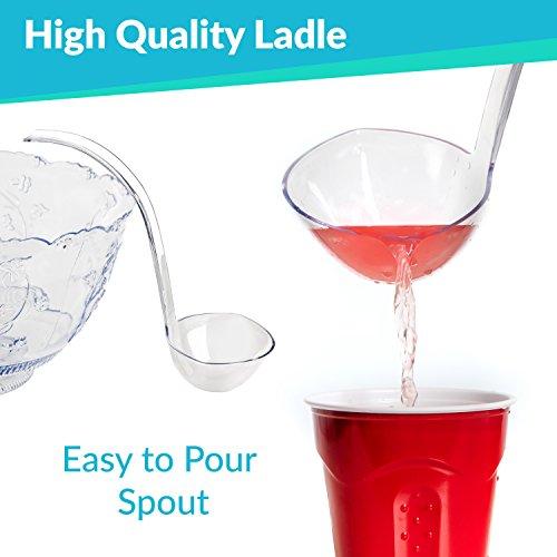 Upper Midland Products Premium Quality Plastic Punch Bowl With Ladle - Large 2 Gallon Bowl With 5 oz Ladle by Upper Midland Products