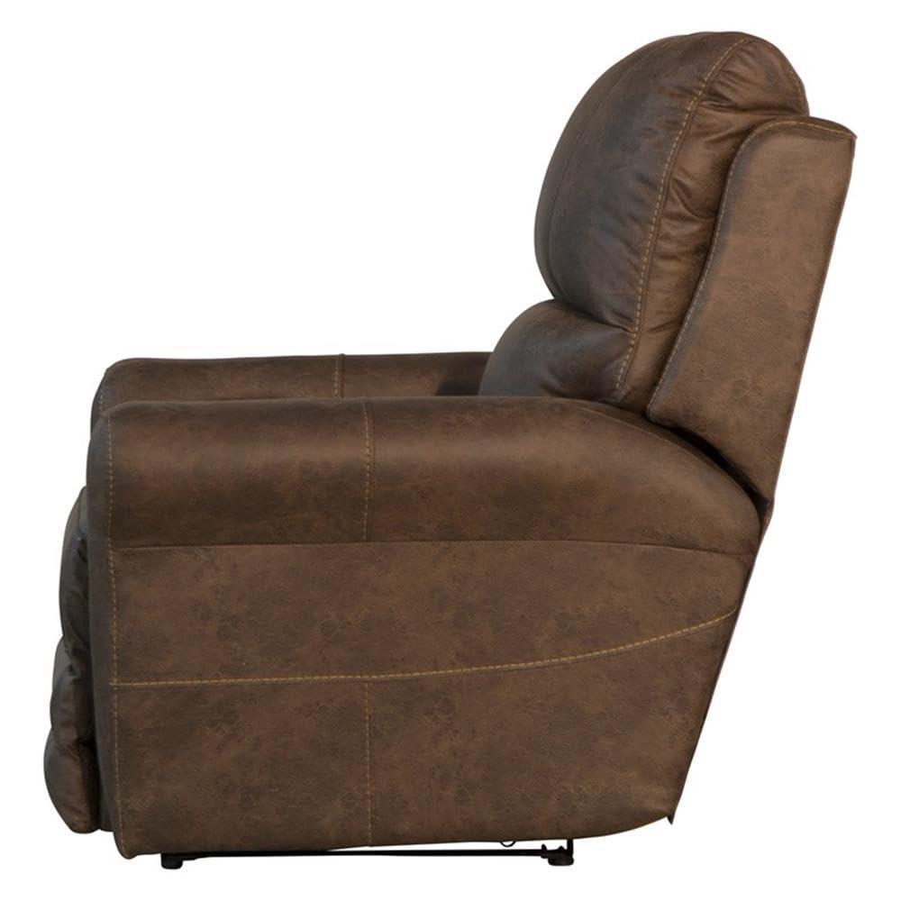 BOWERY HILL BOWERY HILL Power Wall Hugger Recliner in Brown Polyester Fabric