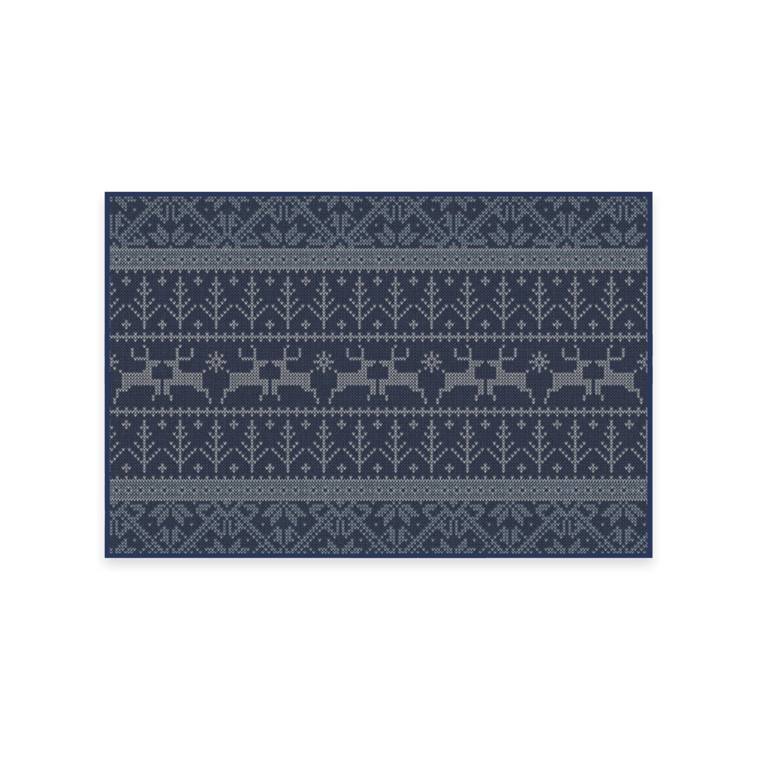 RUGGABLE Ruggable Washable 2x3 Area Rug, Fair Isle Blue, Premium Winter Rugs for Living Room, Bedroom, Kitchen, Office, Classroom with Gripper Non Slip Pad, Fair Isle Blue