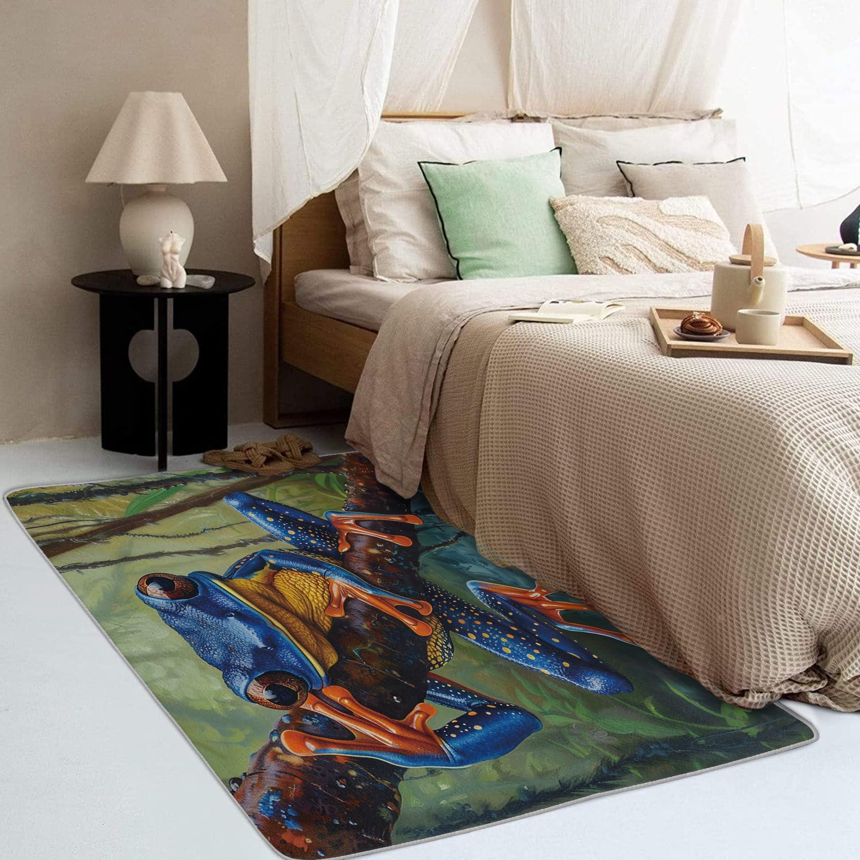 TANTANICAL TANTANICAL Frog Rug 2x3, Funny Cute Animal Rugs for Entryway Bedroom Living Room Decor, Frog Small Area Rug, Washable Non Slip Stain Resistant Home Indoor Throw Carpet
