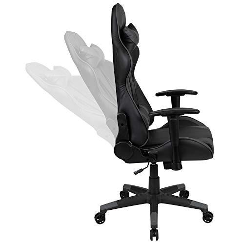 Flash Furniture Flash Furniture X20 Gaming Chair Racing Office Ergonomic Computer PC Adjustable Swivel Chair with Fully Reclining Back in Gray LeatherSoft