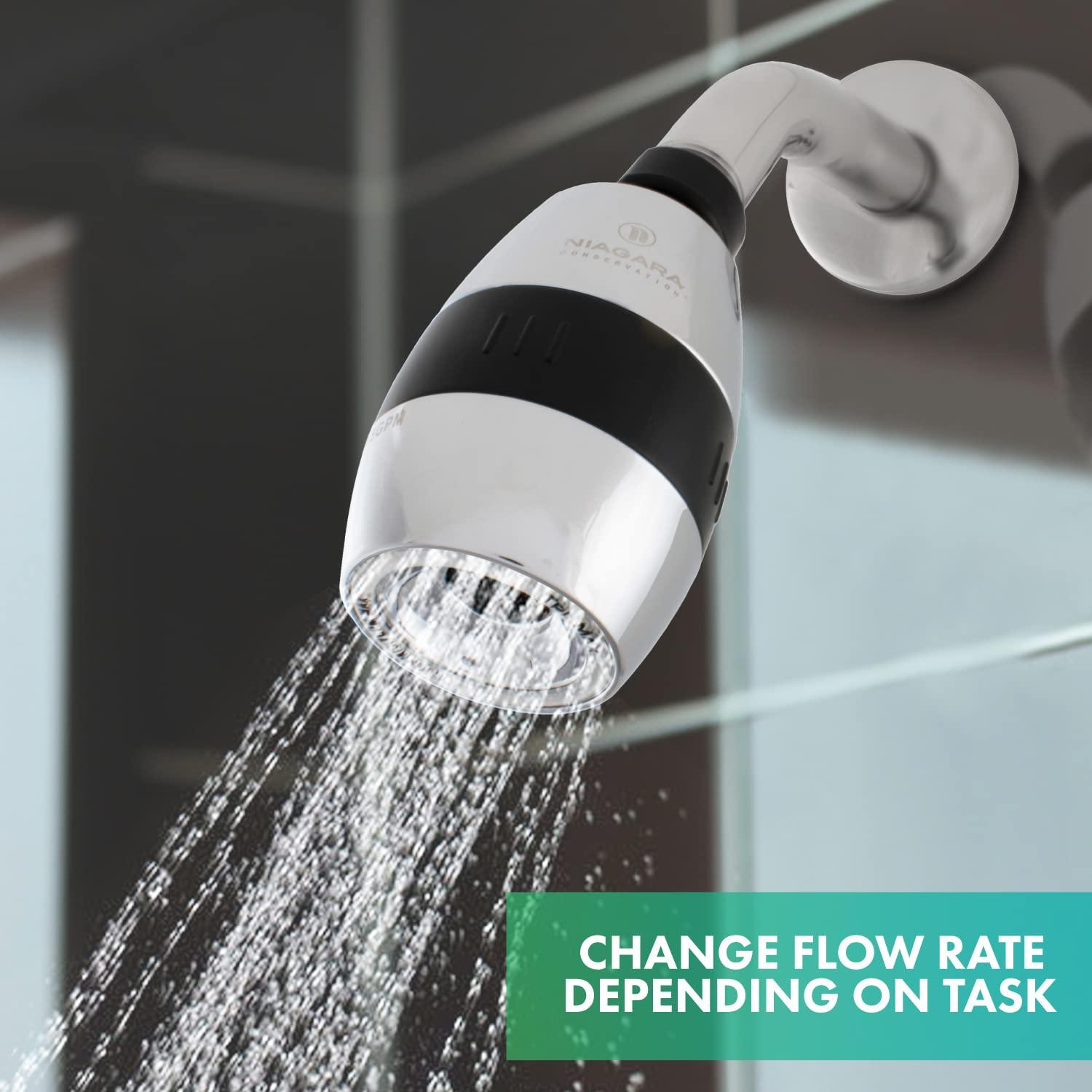 Niagara Conservation Niagara Conservation N2615CH Tri-Max 1-Spray with 0.5-1.5 GPM 2-in. Wall Mount Adjustable Fixed Shower Head in Chrome, 1-Pack | Bathroom Shower Head Sprayer with Pressure Compensation