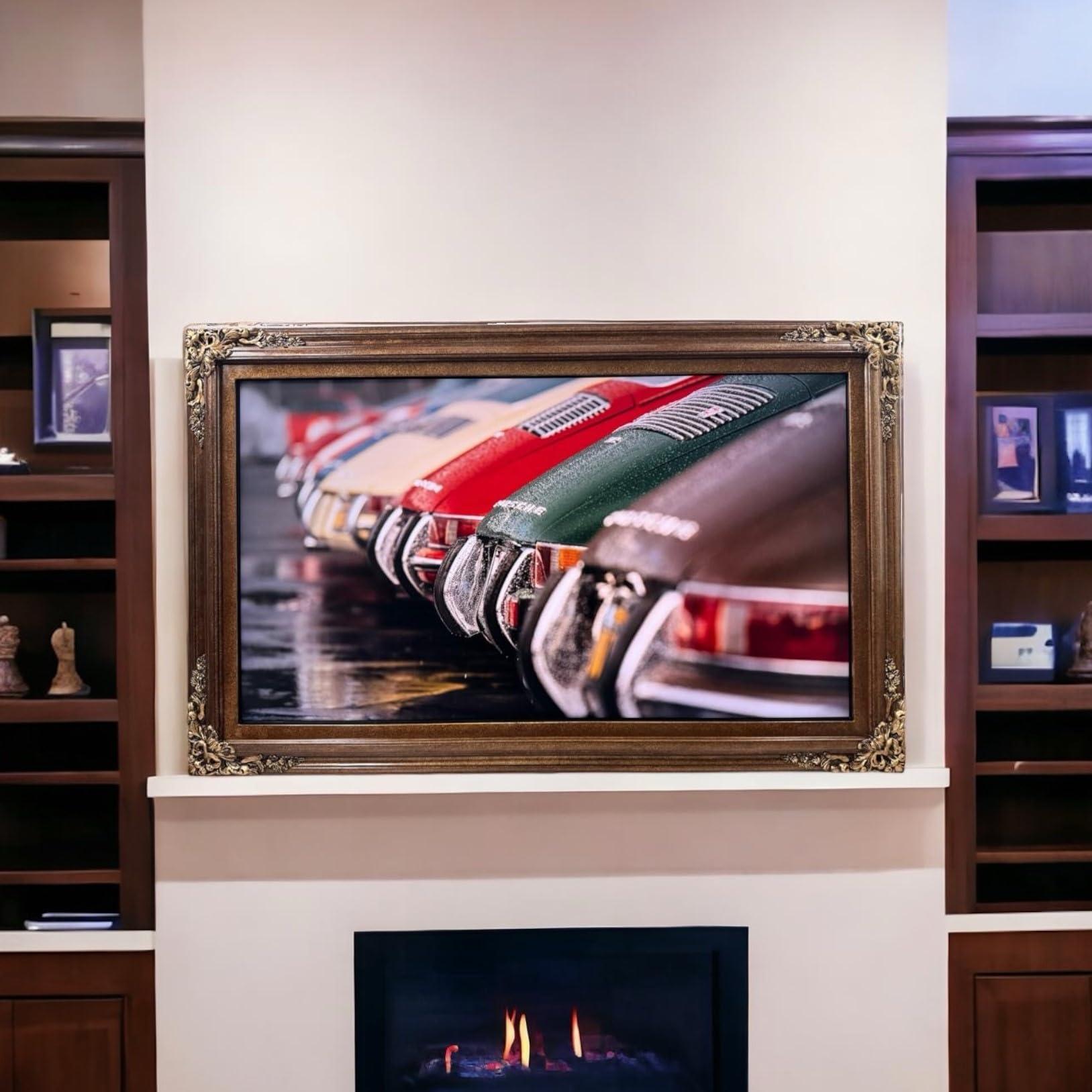 Laredo Frame Factory TV frame for Samsung The Frame TV, fits 32, 43, and 50 inch TVS. Bronze Finish (not for use with other models) (50 INCH THE FRAME TV) Handmade wood ornate TV Frame