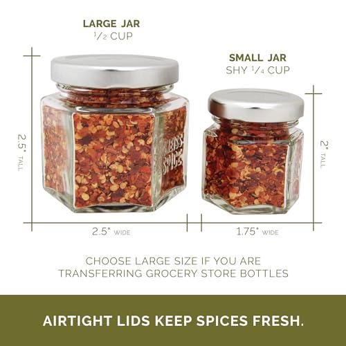 Gneiss Spice Gneiss Spice Magnetic Jars: Includes 24 Large Empty Glass Jars (4 oz), Magnetic Metal Lids & Spice Labels | Create a Hanging Spice Rack on Your Fridge