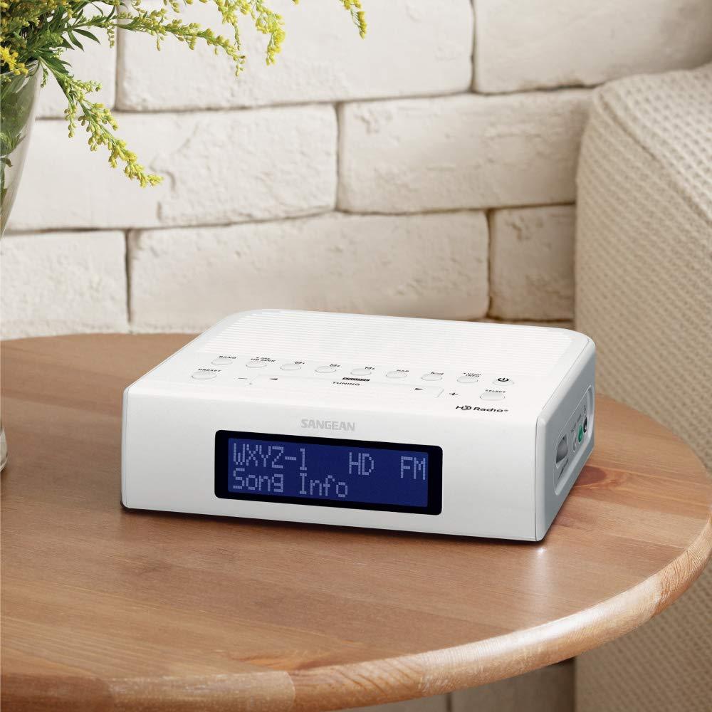 Sangean Sangean HDR-15 AM/FM Digital Tuning Clock Radio with USB Phone Charging, White