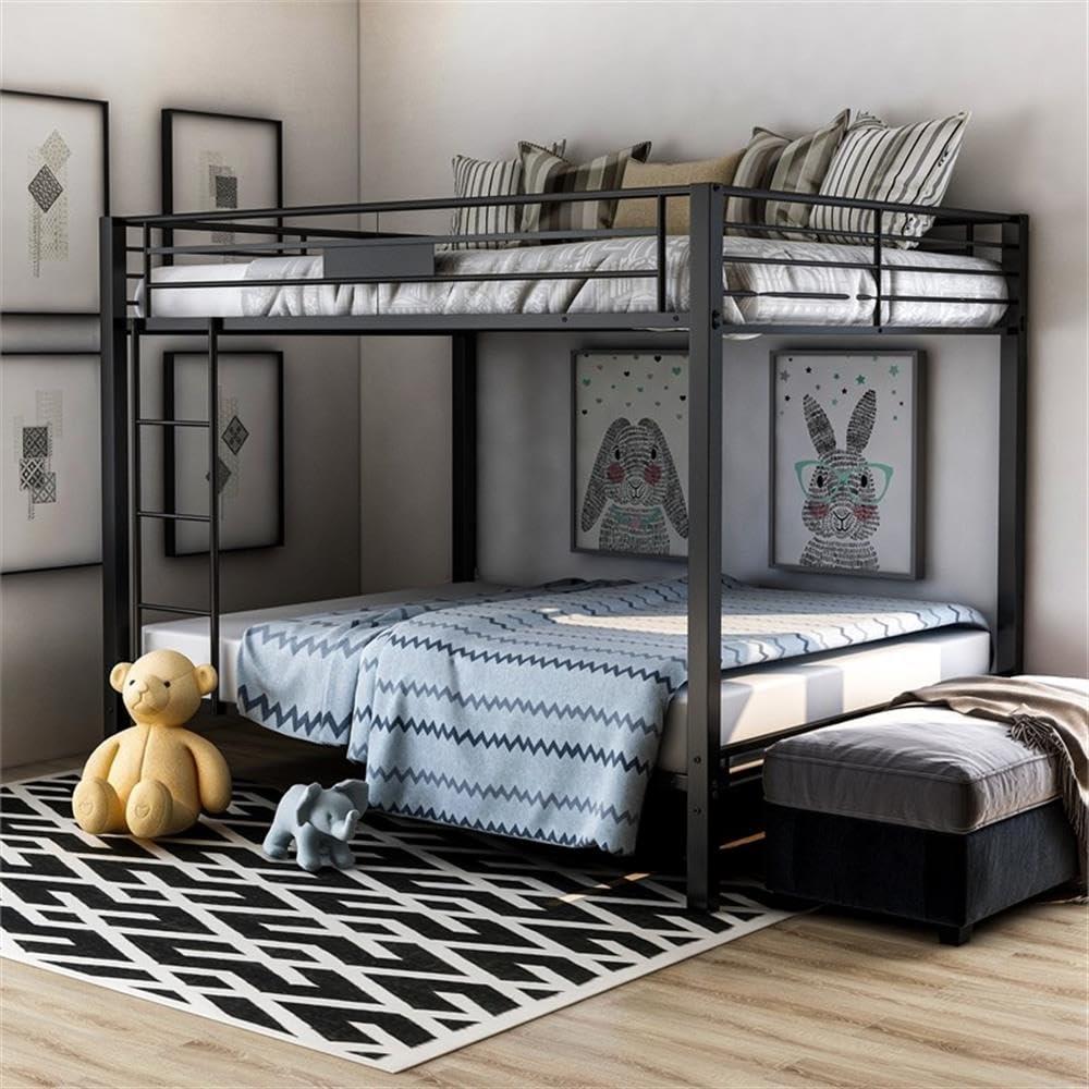 Furniture of America Furniture of America Rivell Metal Queen over Queen Bunk Bed in Black
