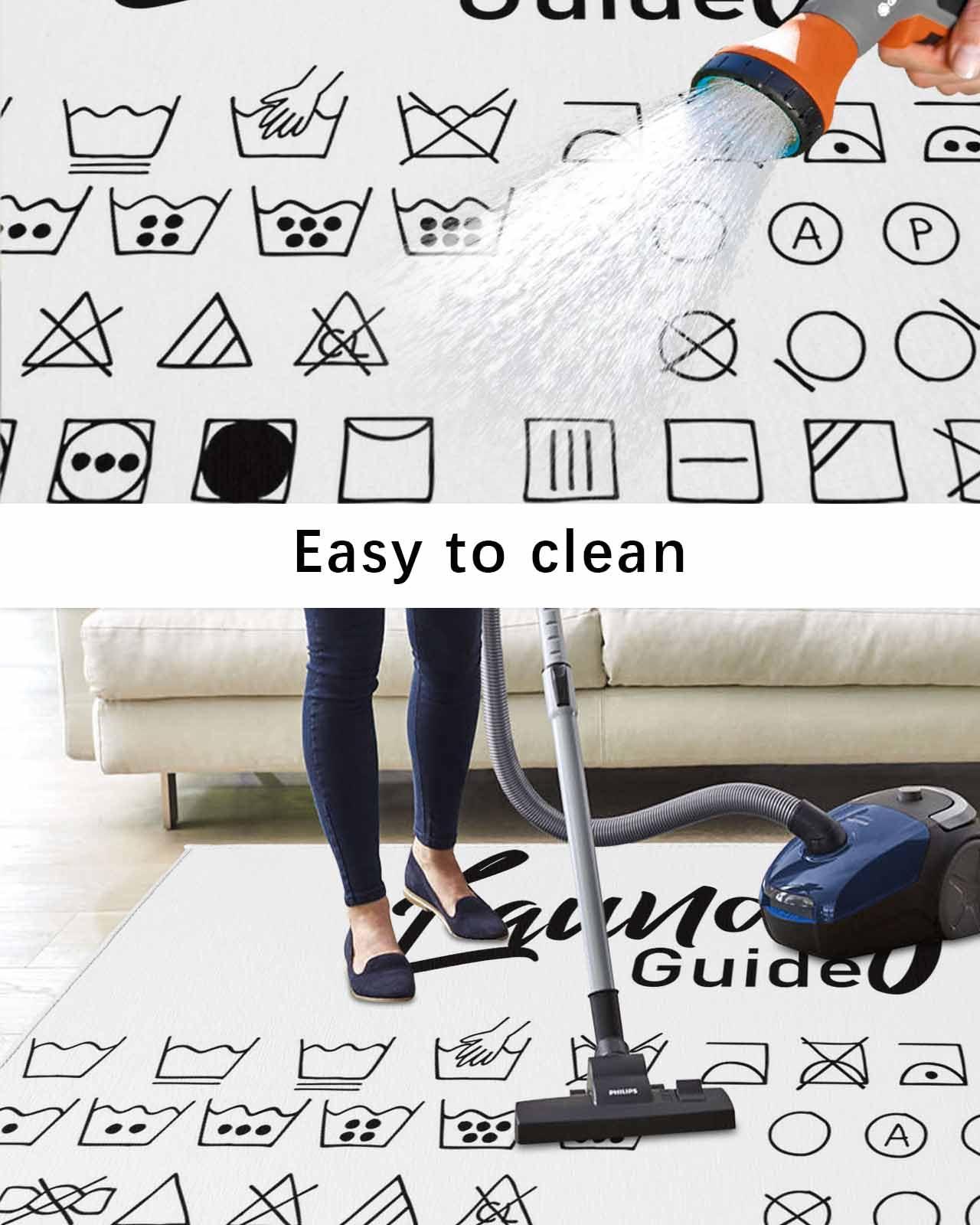 Vandarllin Outdoor Patio Rugs Laundry Room Sign Outdoor Area Rug White Guide Non-Slip Backyard/Camping RV Rug/Deck/Porch Rug Front Door Floor Mat Carpet,6x9ft,