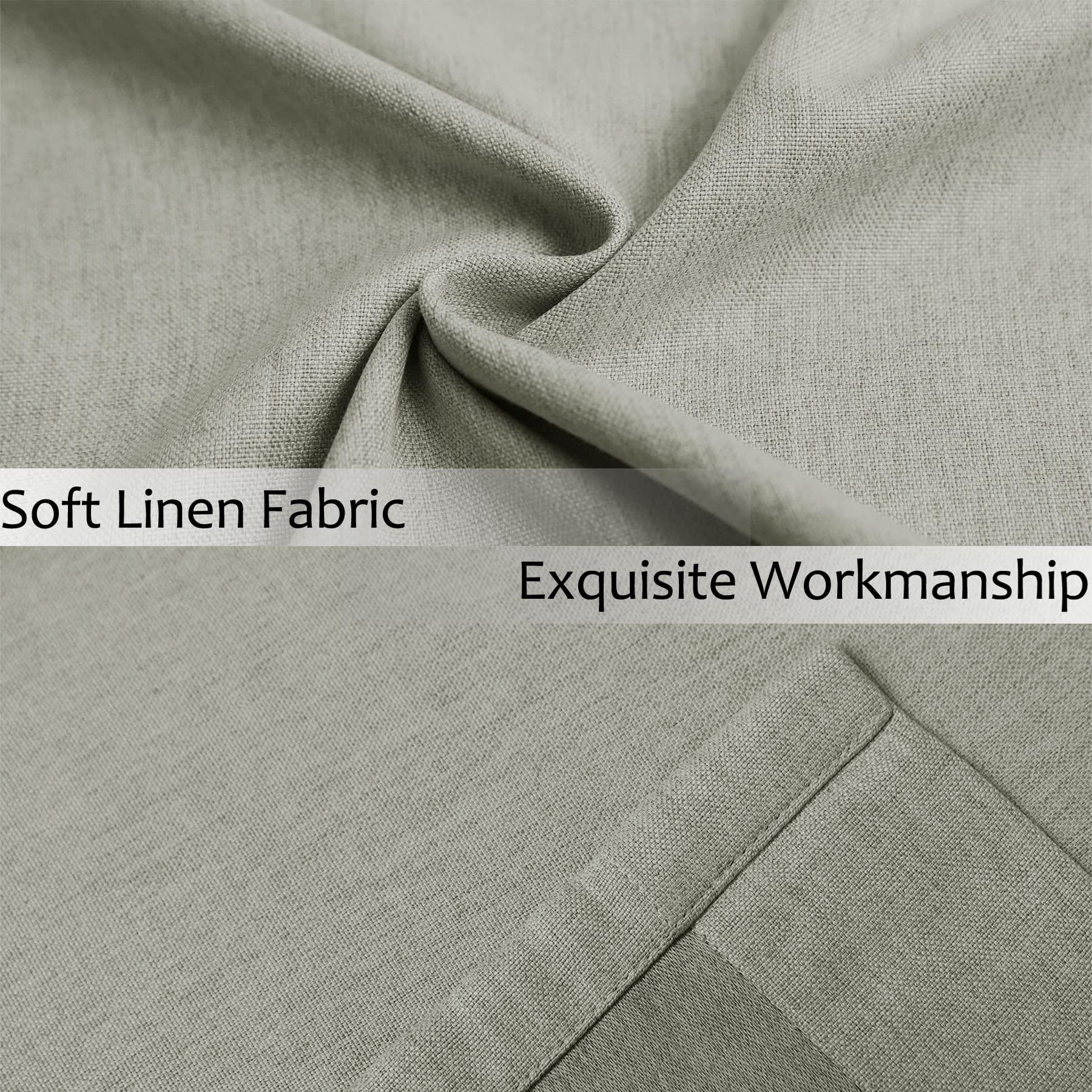 Frelement Frelement 52" W x 108" L Extra Long Curtains 108 inch Room Darkening Curtains Natural Linen Curtains Grommet Drapery Panel for Living Room Thermal Insulated Curtains, 1 Panel, Oasis