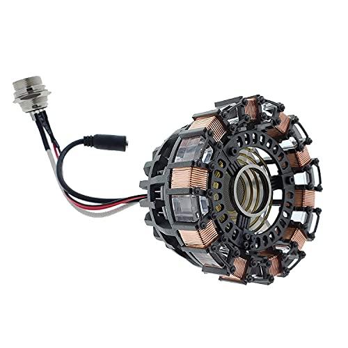 Generic Generic Iron Man Arc Reactor 1:1 Ratio, Vibration Sensing, LED Light, USB Connection, with Display Case. for Collections, Toy Gift