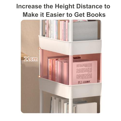 XTRYBHD XTRYBHD Compact Bookcase for Classroom, Library Reading Book Shelf, Storage Shelves with Lockable Wheels, Compact Kitchen Trolley for Narrow Spaces (Size : 5 Layers of Storage)