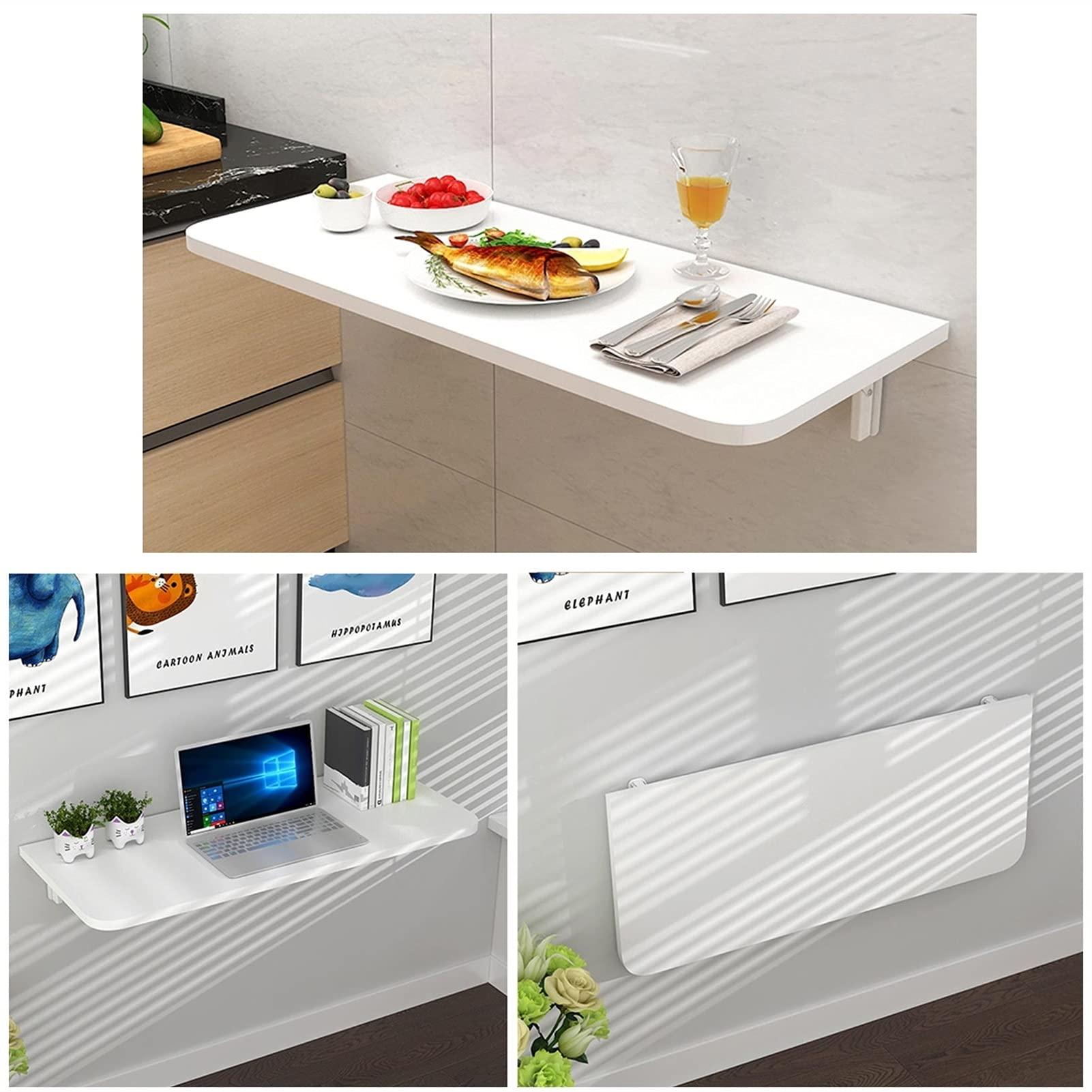 WXZX Folding Wall-Mounted Drop-Leaf Table,Wall Mounted Dining Table,Wall Mounted Heavy Duty Folding Wall Table Computer Desk,Wall Mounted Desk,for Small Space, (Multiple Sizes)