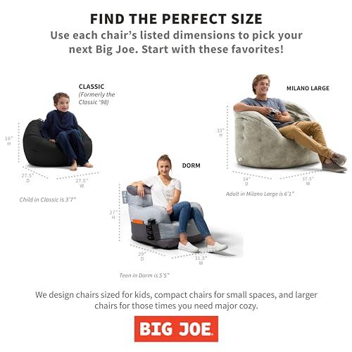 Big Joe Big Joe Roma Bean Bag Chair, Moonstone Tessellation Lenox, Durable Woven Polyester, 3 feet