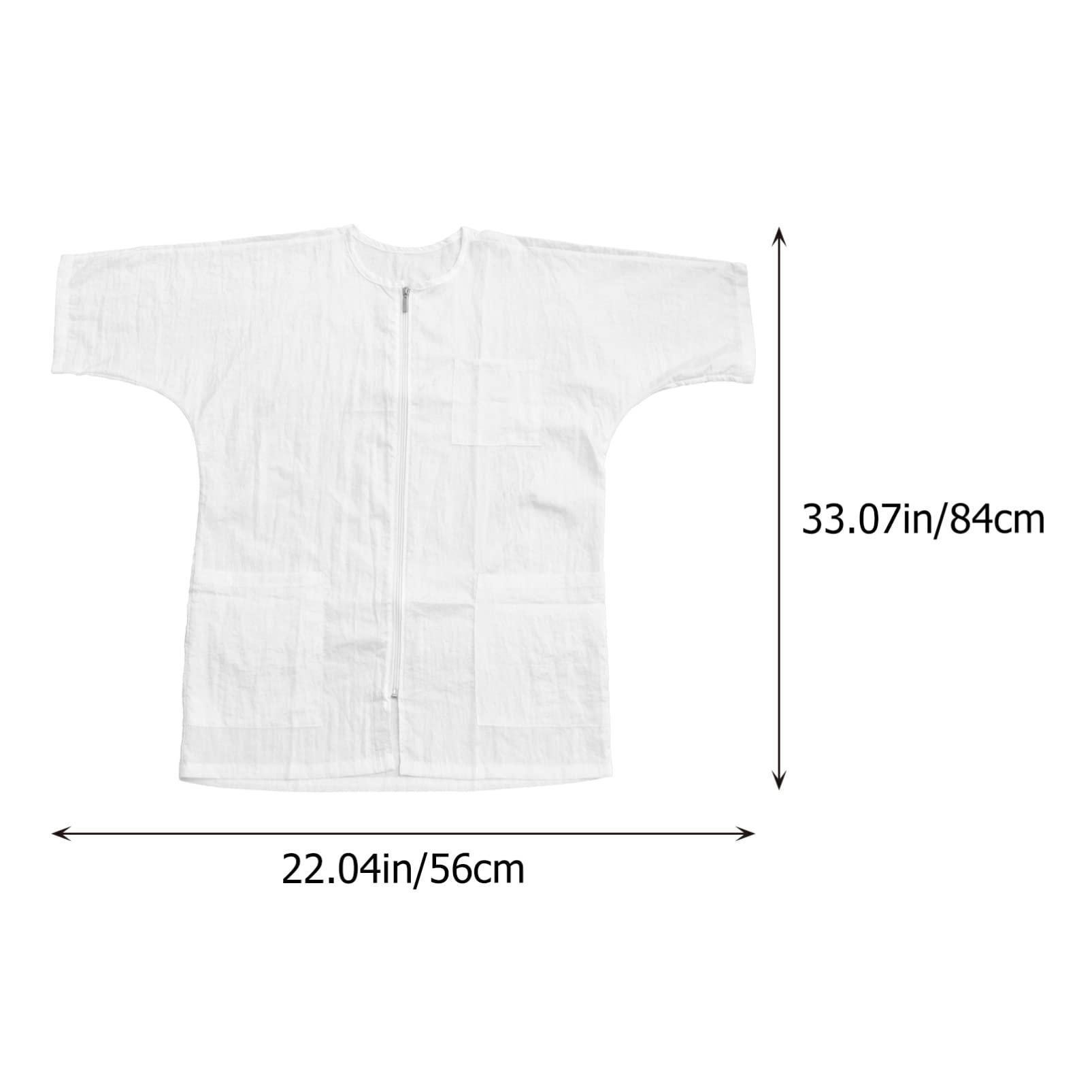 KALLORY KALLORY Salon Smock Hair Stylist Apron Hairdresser Grooming Smocks Barber Jacket Barber Working Apron for Nail Salon Spa Beauty, White