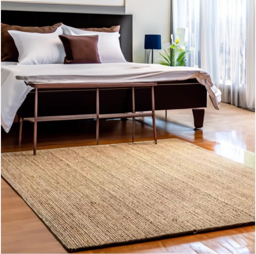 LOOM ART-HANDMADE RUGS Natural Jute Area Rugs Braided Rug Bohmian Rug Jute Runner sisal Rug Natural Fiber Rug Large Area Rug (5x9)