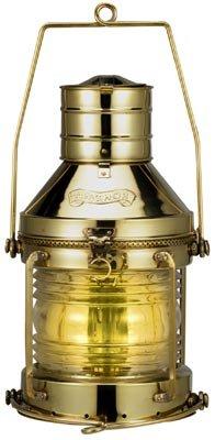 HS 10" Polished Brass Anchor Nautical Electric Lantern