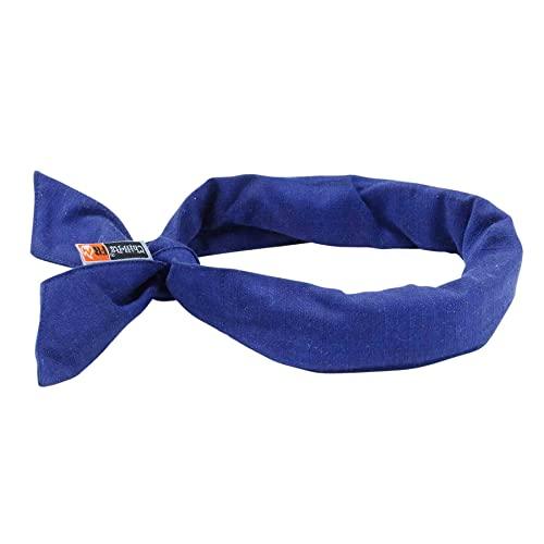 Ergodyne Cooling Bandana, Fire Resistant, Evaporative Polymer Crystals for Cooling Relief, Tie for Adjustable Fit, Ergodyne Chill Its 6700FR,Blue