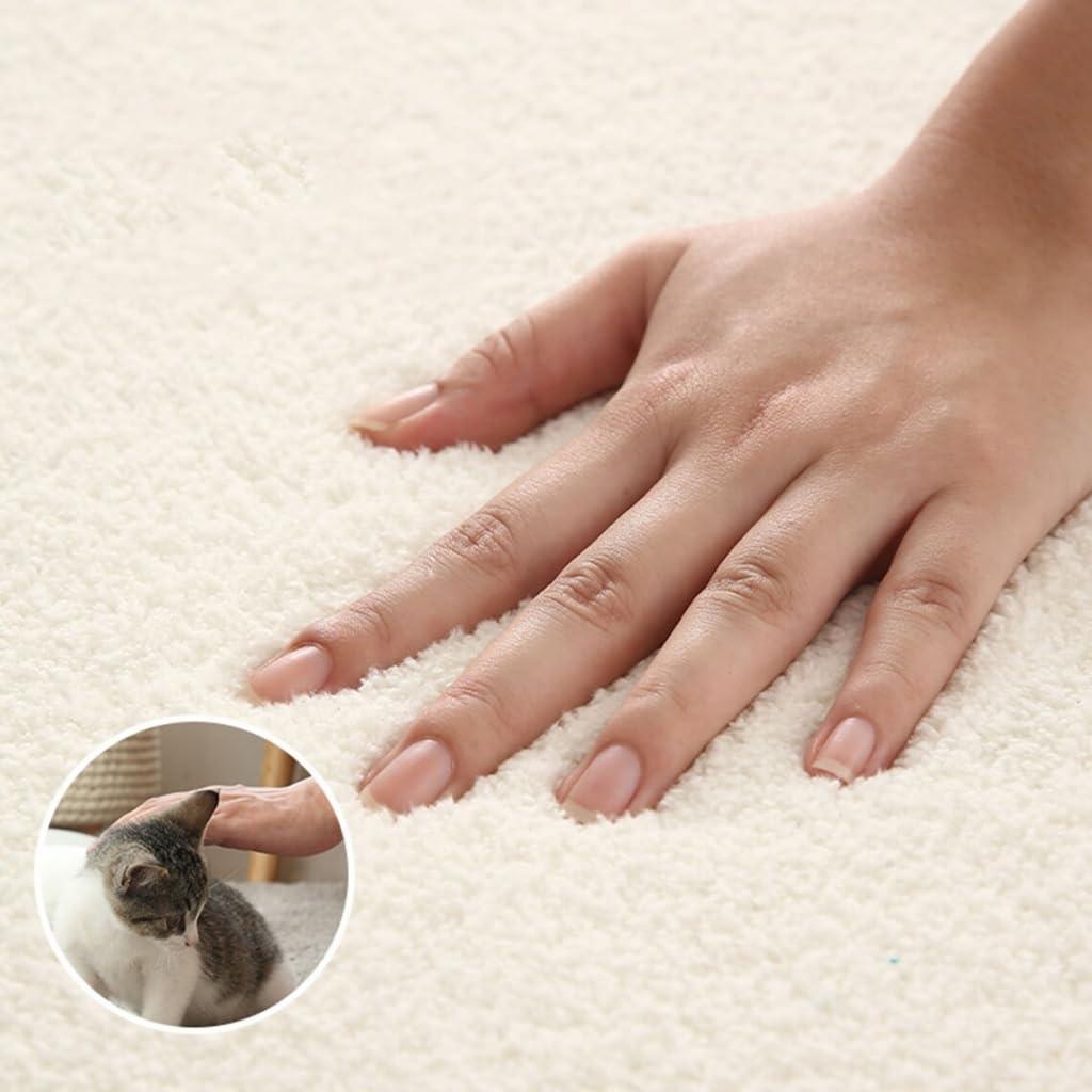 Lxdecao Faux Wool Soft Fluffy Pink Grey Yellow Irregular Area Rug 5x7 Modern Aesthetic Abstract Shaped Rug for Livingroom Bedroom Diningroom Nursery Office Playroom Floor Carpets