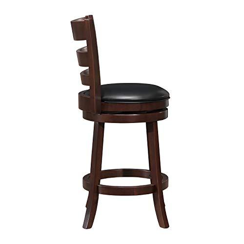 Lexicon Lexicon Eschete Ladder Back Swivel Counter Stool, 25" SH, Dark Cherry