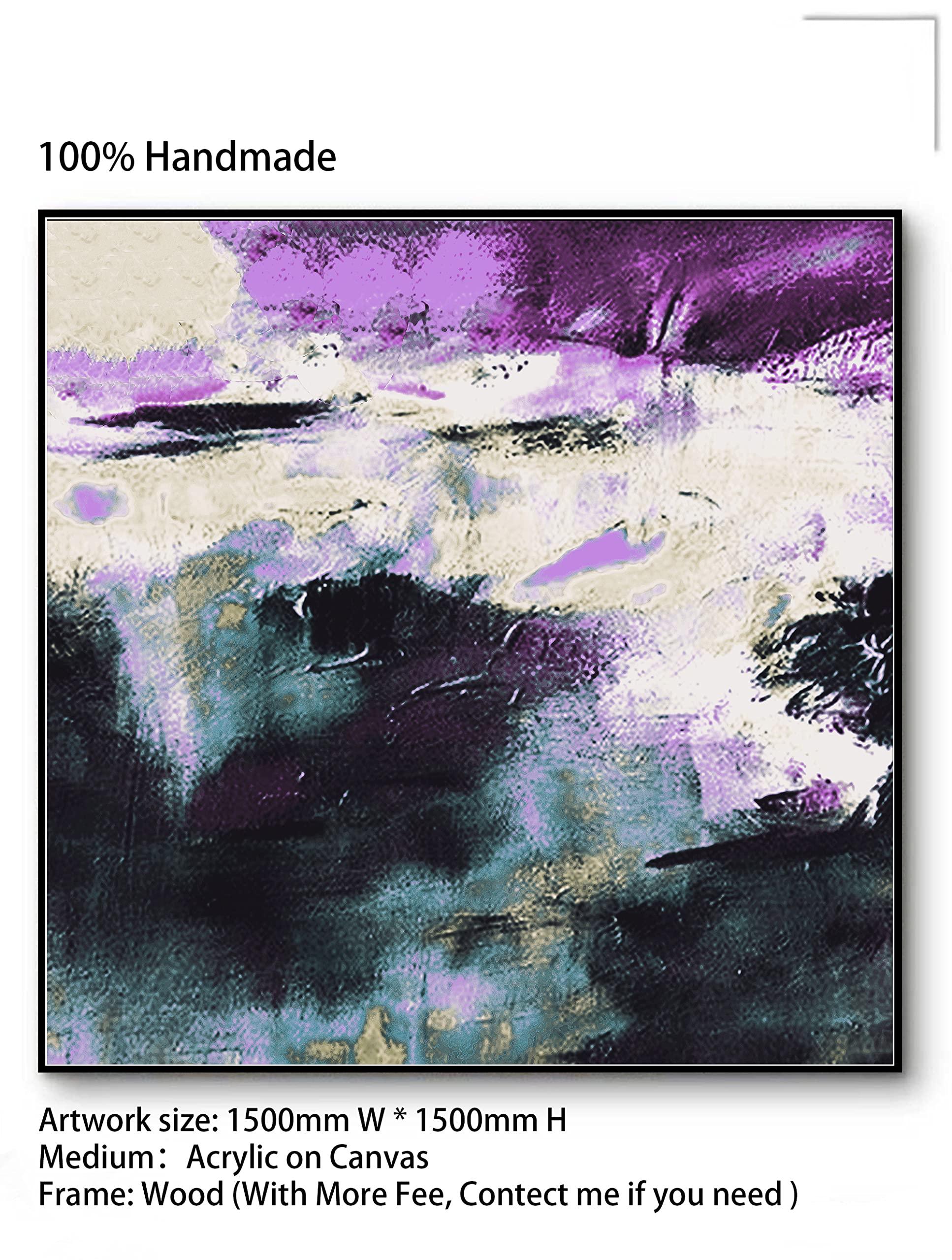 Generic Original Abstract Painting, Large Purple Abstract Painting, Heavy Oil Painting, Landscape Abstract Painting, Modern Art, Large Wall Art 32\" x 32\"