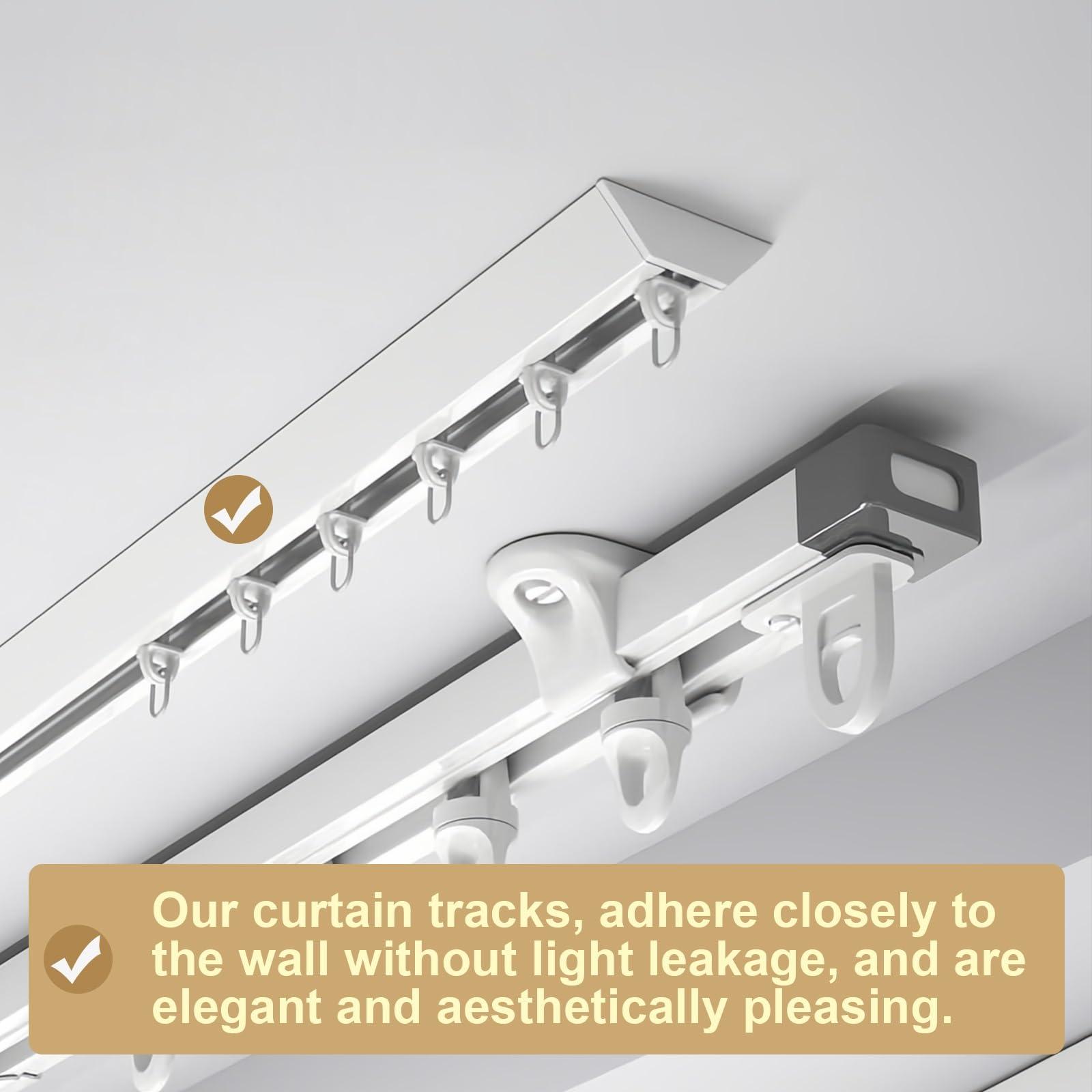 HomeLoft Basics 3.28ft-19.6ft Curtain Track, Ceiling Curtain Track, Curtain Track Ceiling Mount, Ceiling Track System for Curtains, Drapes, Room Dividers Ceiling Mount Single Curtain Tracks System(White,1.25m/4.1FT)