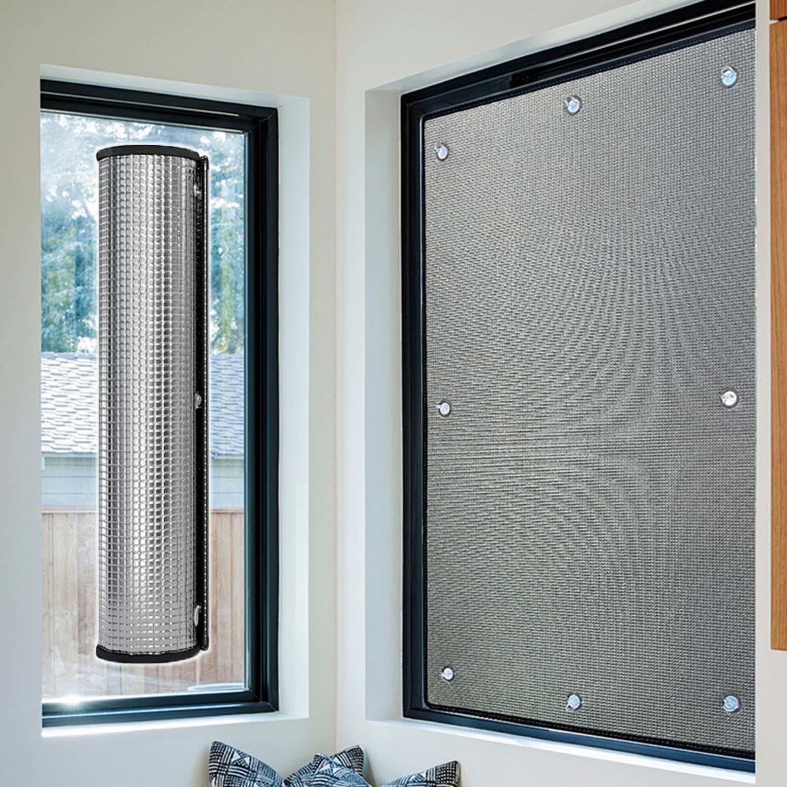 Pxzybd Window Film Privacy Sun Blocker,8mm Aluminium Foil Thermal Insulation Film Heat Control Shield,Sun Room Reflective Window Tinting Film,Blackout Window Sticker Glass Film,WH-30 * 80cm(12 * 31in)