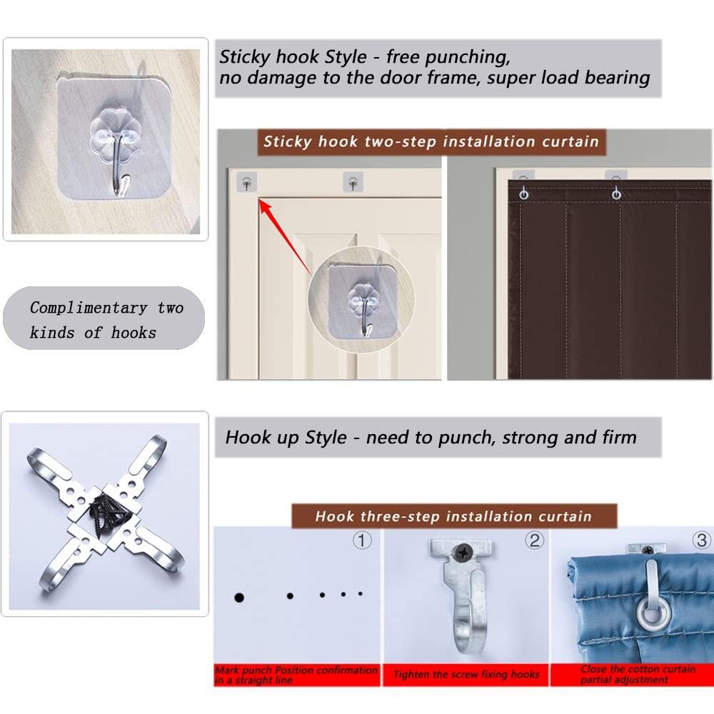 YZJJ YZJJ Sound Proof Soundproof Door Curtains Winter Cotton Thicken Curtain Blanket - Partition Insulation Thermal Curtain - Home Bedroom Windproof Cloth Waterproof PU