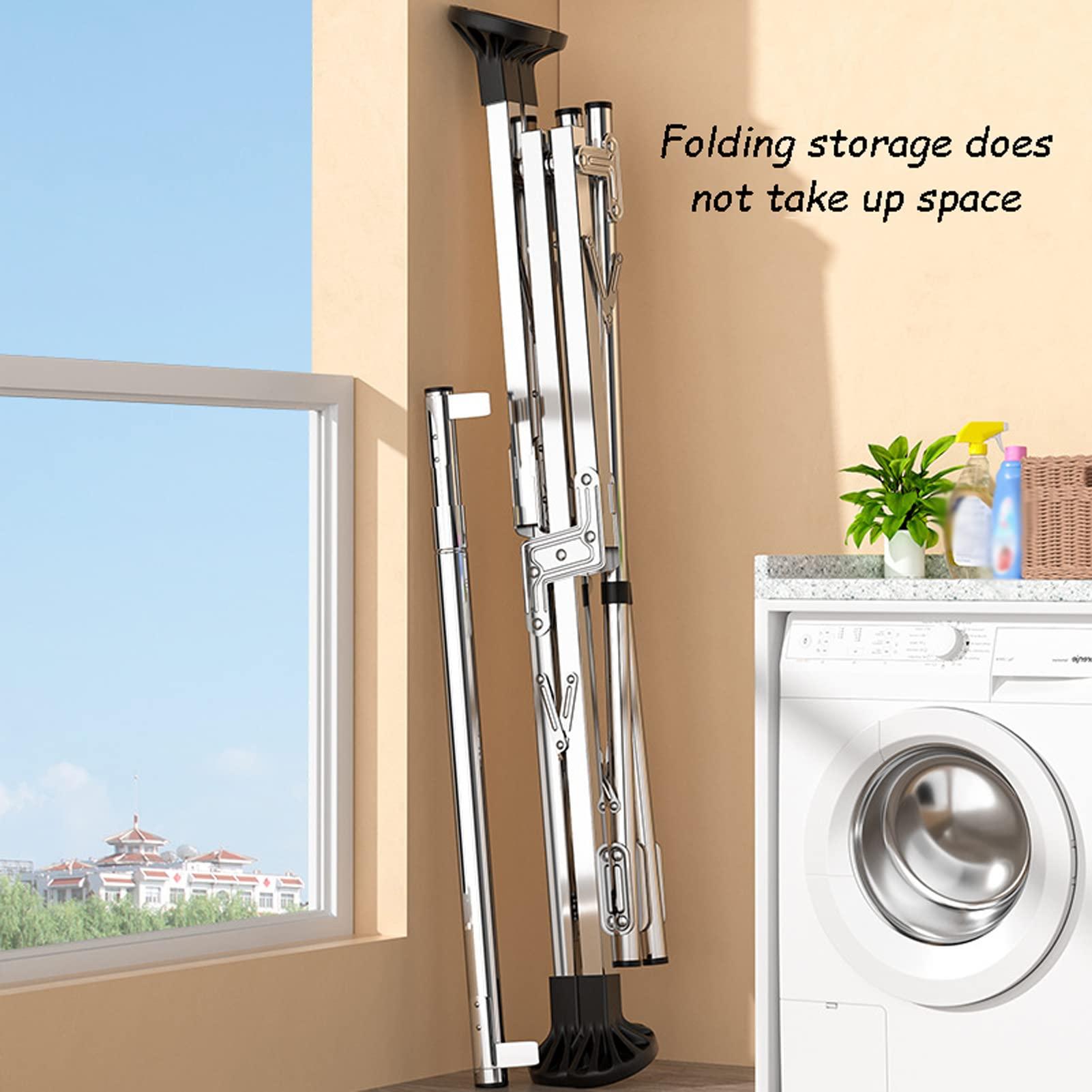 XYXHEII XYXHEII Clothes Drying Rack, Drying Rack Clothing Folding Indoor Outdoor, Heavy Duty Stainless Steel Laundry Drying Rack, Foldable Portable Clothes Drying Rack
