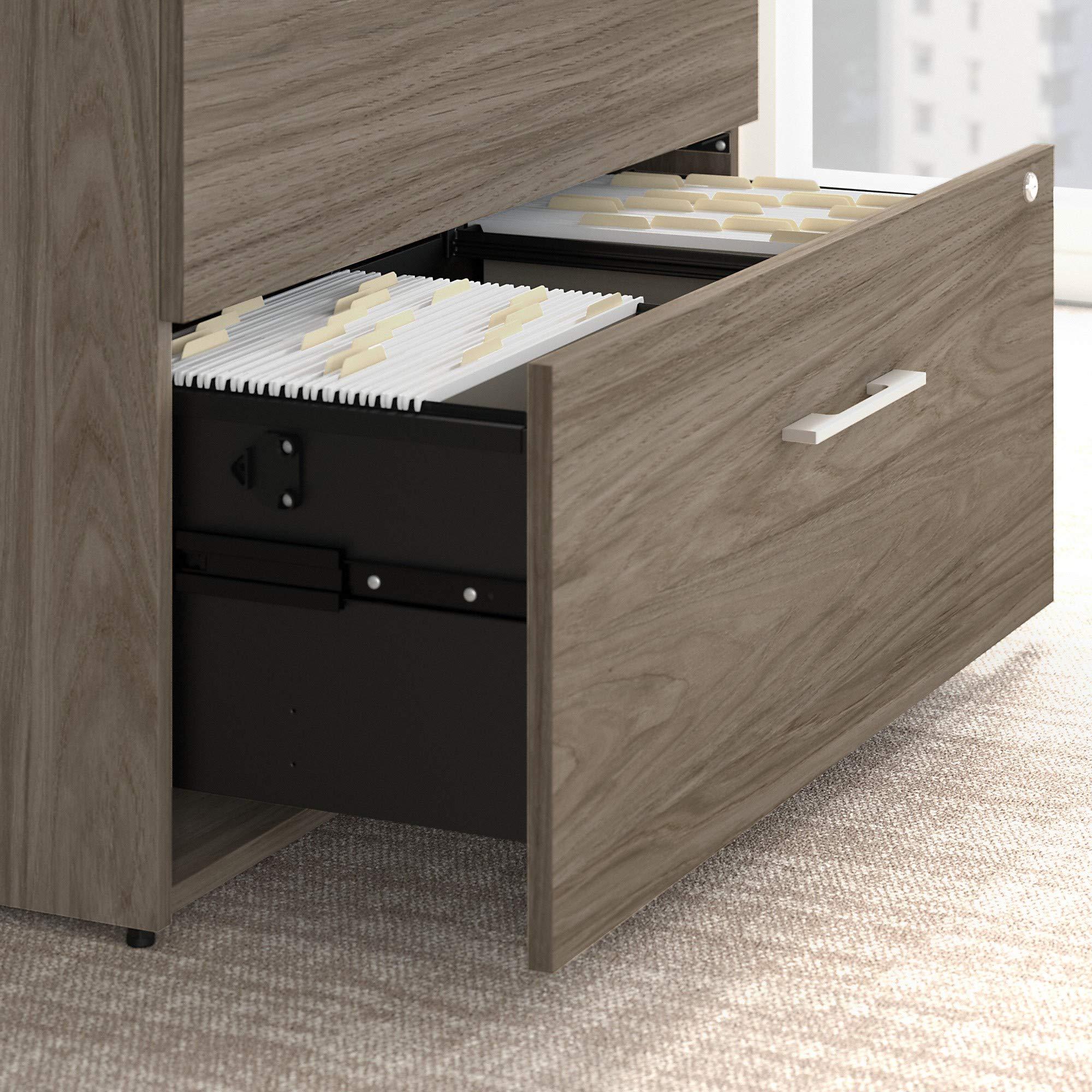 Bush Furniture Bush Business Furniture Office 500 2 Drawer Lateral File Cabinet with Hutch, 36W, Modern Hickory