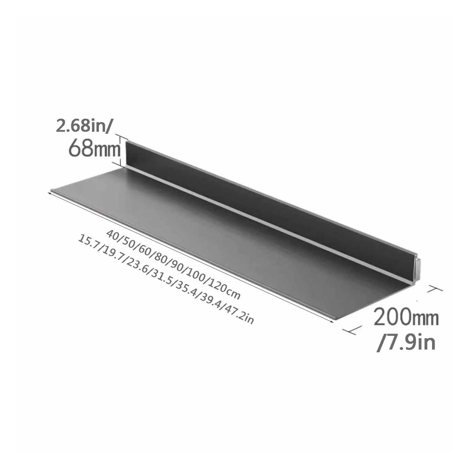 SGeneE Wall Shelves Wall Shelf Metal Wall Mounted Light-Emitting Shelves, Built-in Illuminated LED Light and Transformer, Lighted Display Stand for Wall Countertop Bathroom(Grey-120cm/47.2in)