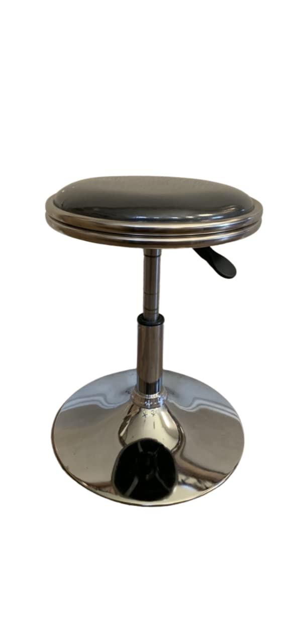 TOP US VIDEO ARCADES Top Us Arcades Set of 2 Swivel Bar Stools Easy Adjustable Height Leather Padded Cushion Work Home Bar Man Cave Arcade Room Garage Padding Black top Shiny Chrome